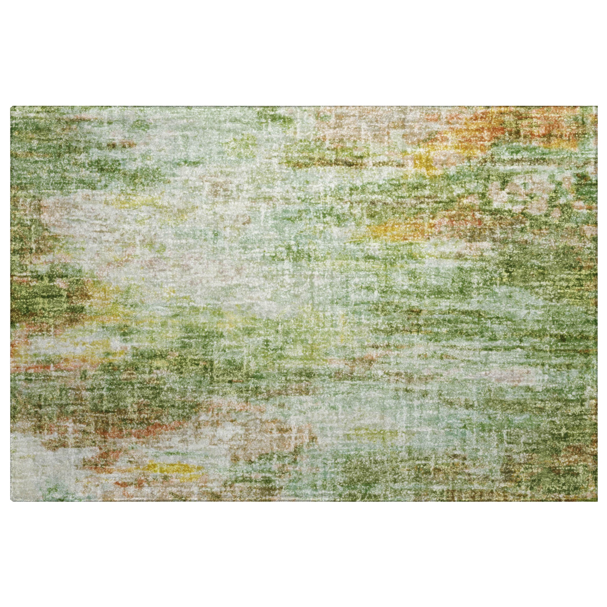 Luxury Washable Casual BO10 Sage Green Rug 1'8" x 2'6" #shape_Rectangle