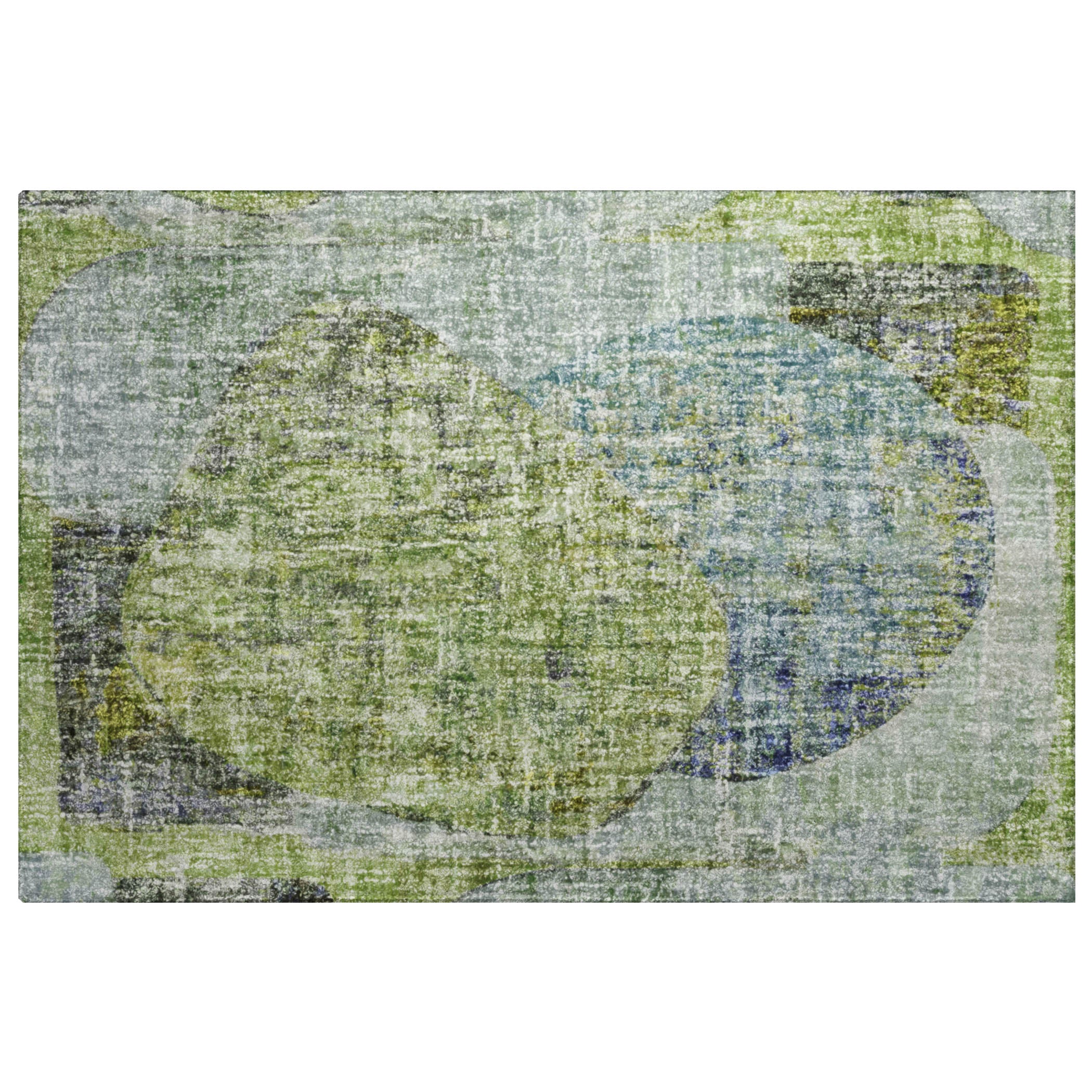 Luxury Washable Casual BO11 Aloe Green Rug 1'8" x 2'6" #shape_Rectangle