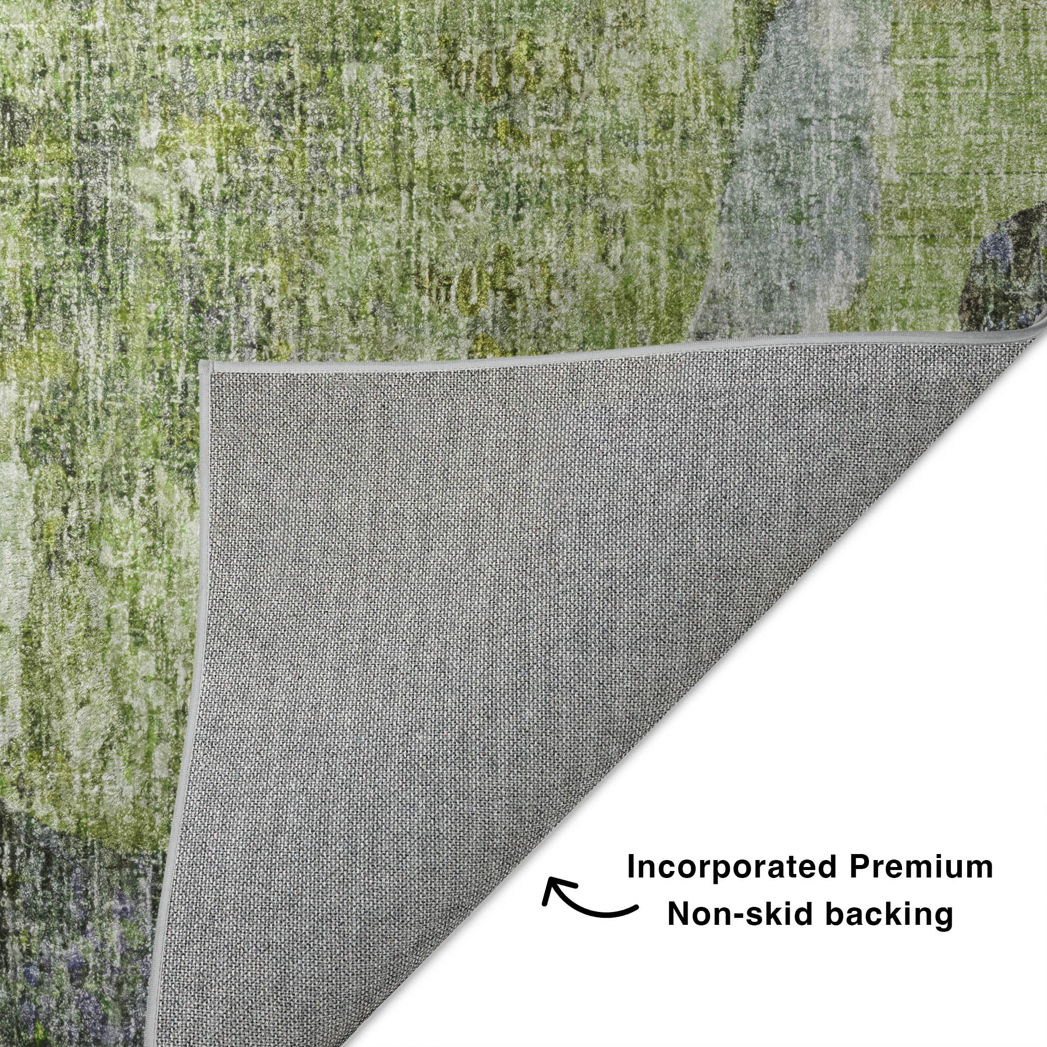 Luxury Washable Casual BO11 Aloe Green Rug 1'8" x 2'6" #shape_Rectangle