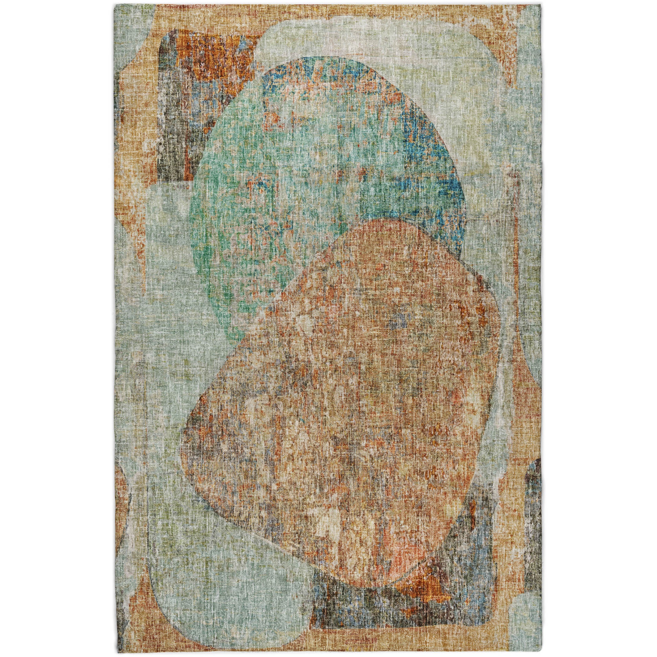 Luxury Washable Casual BO11 Teal Rug 2'6" x 3'10" #shape_Rectangle