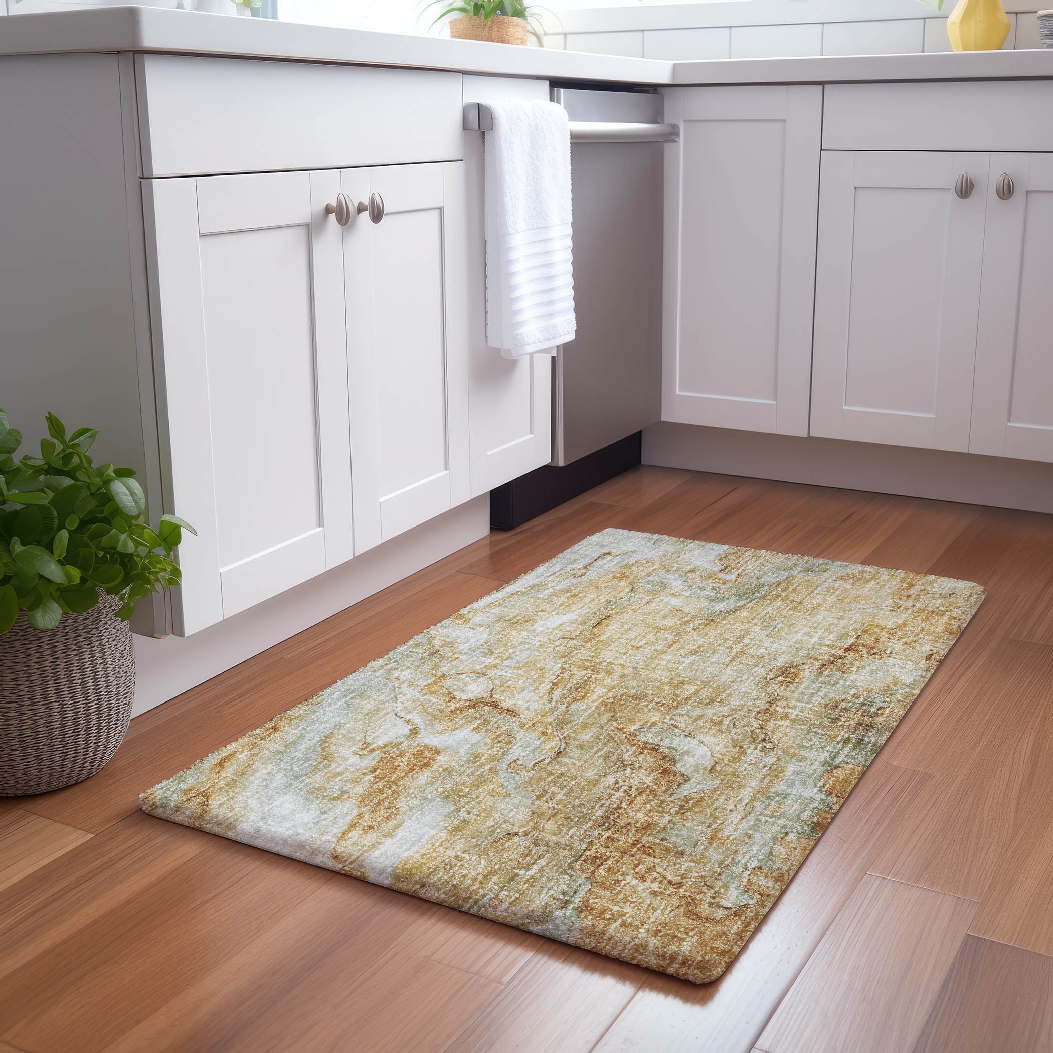 Luxury Washable Casual BO14 Copper Orange Rug 1'8" x 2'6" #shape_Rectangle