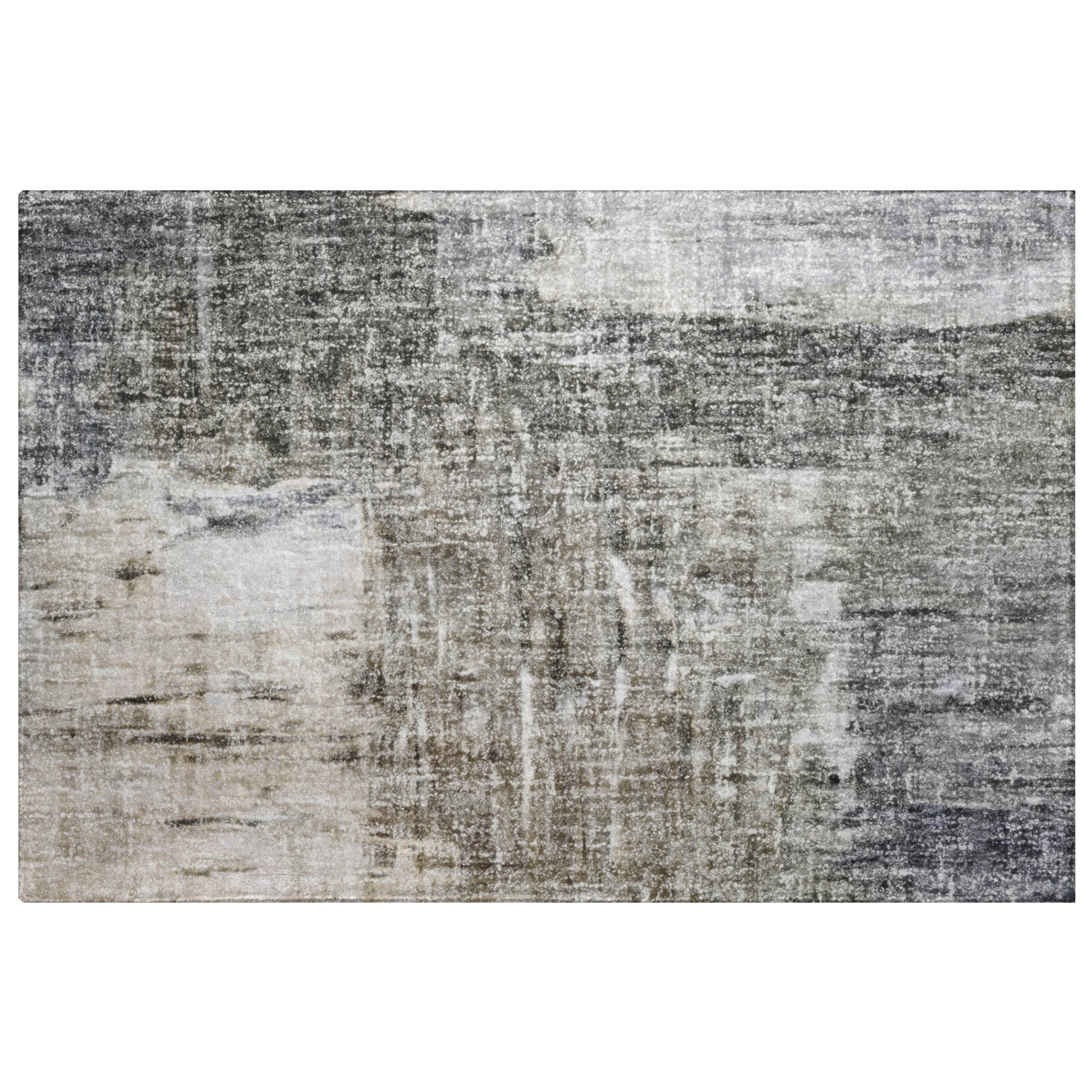 Luxury Washable Casual BO2 Gray Rug 1'8" x 2'6" #shape_Rectangle
