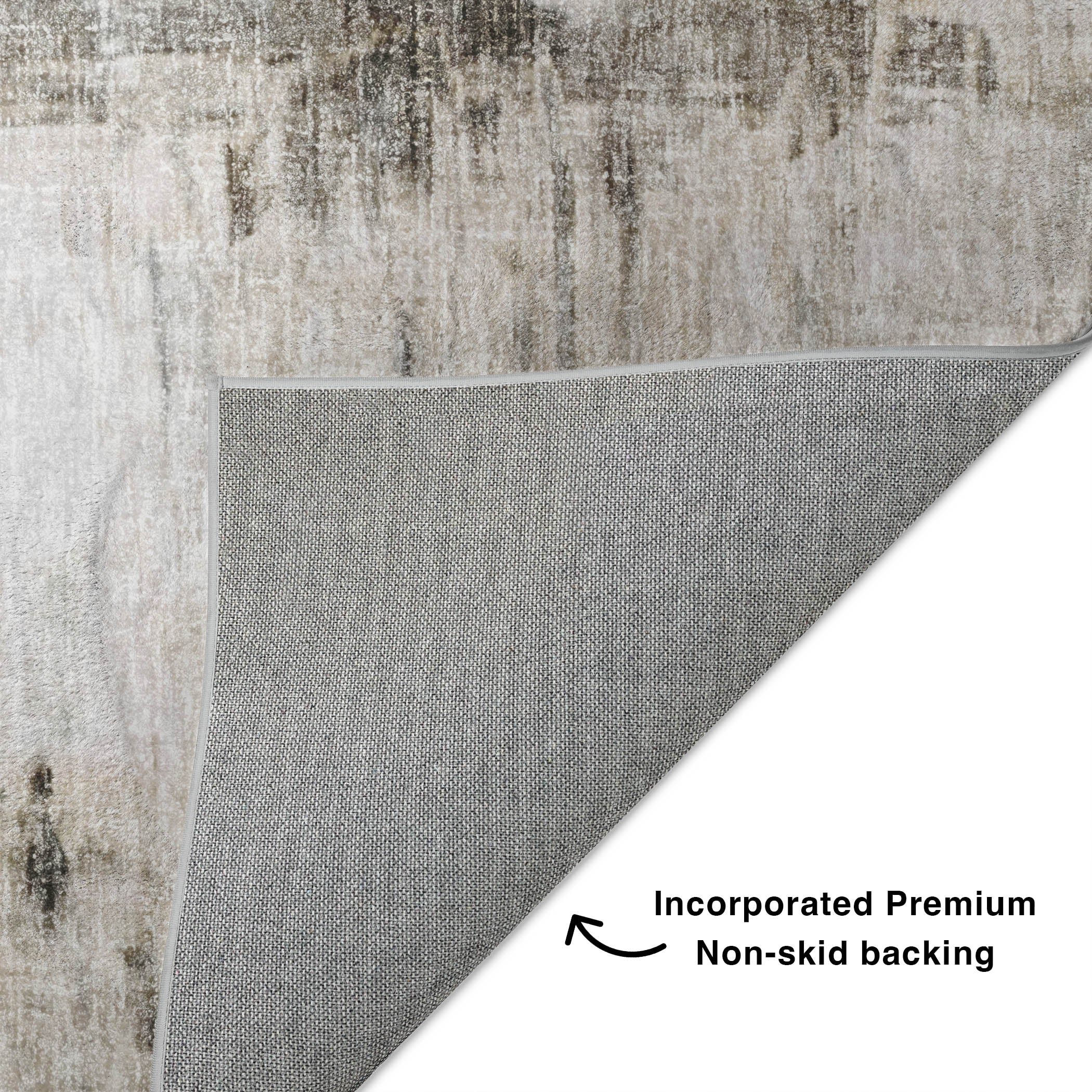 Luxury Washable Casual BO2 Gray Rug 1'8" x 2'6" #shape_Rectangle