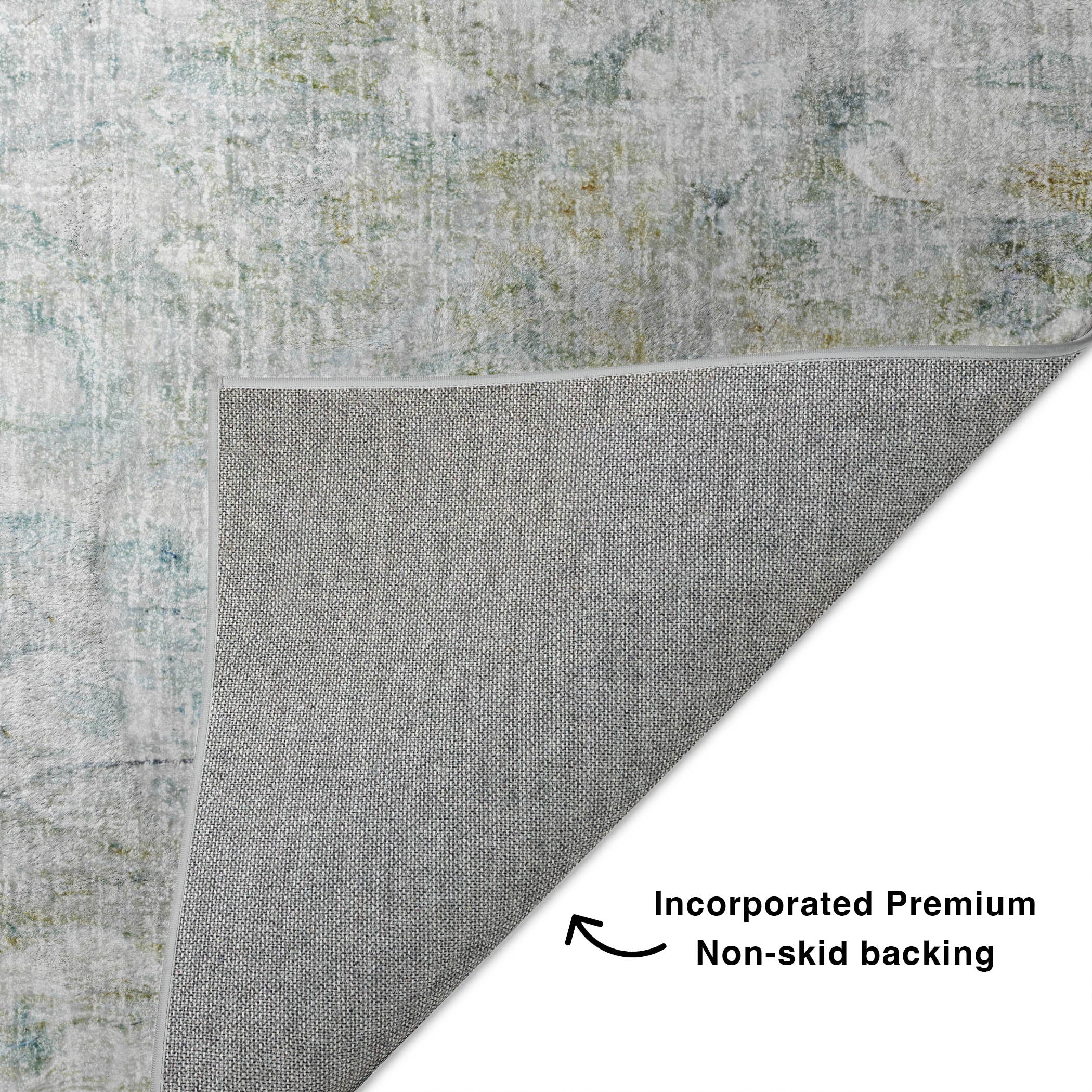 Luxury Washable Casual BO3 Seafoam Blue Rug 1'8" x 2'6" #shape_Rectangle