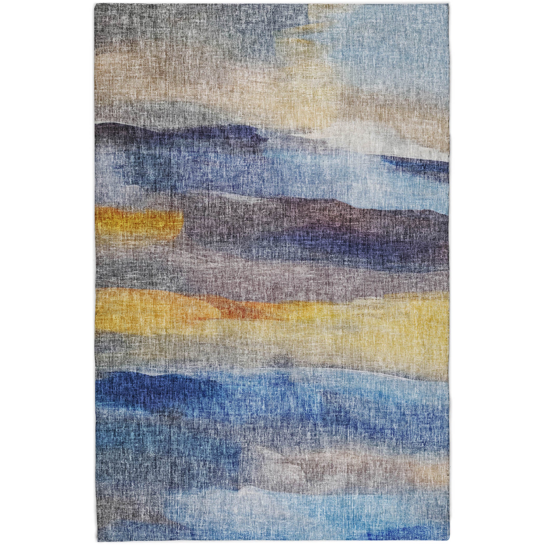 Luxury Washable Casual BO4 Blue Rug 2'6" x 3'10" #shape_Rectangle
