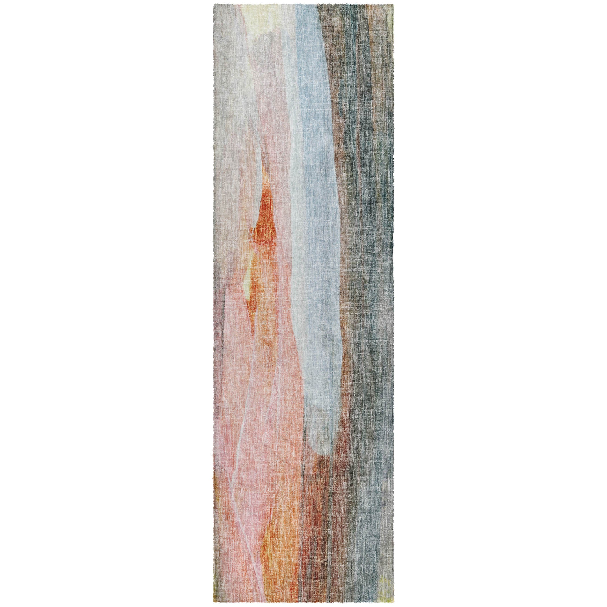 Luxury Washable Casual BO5 Salmon Orange Rug 2'3" x 7'6" #shape_Runner