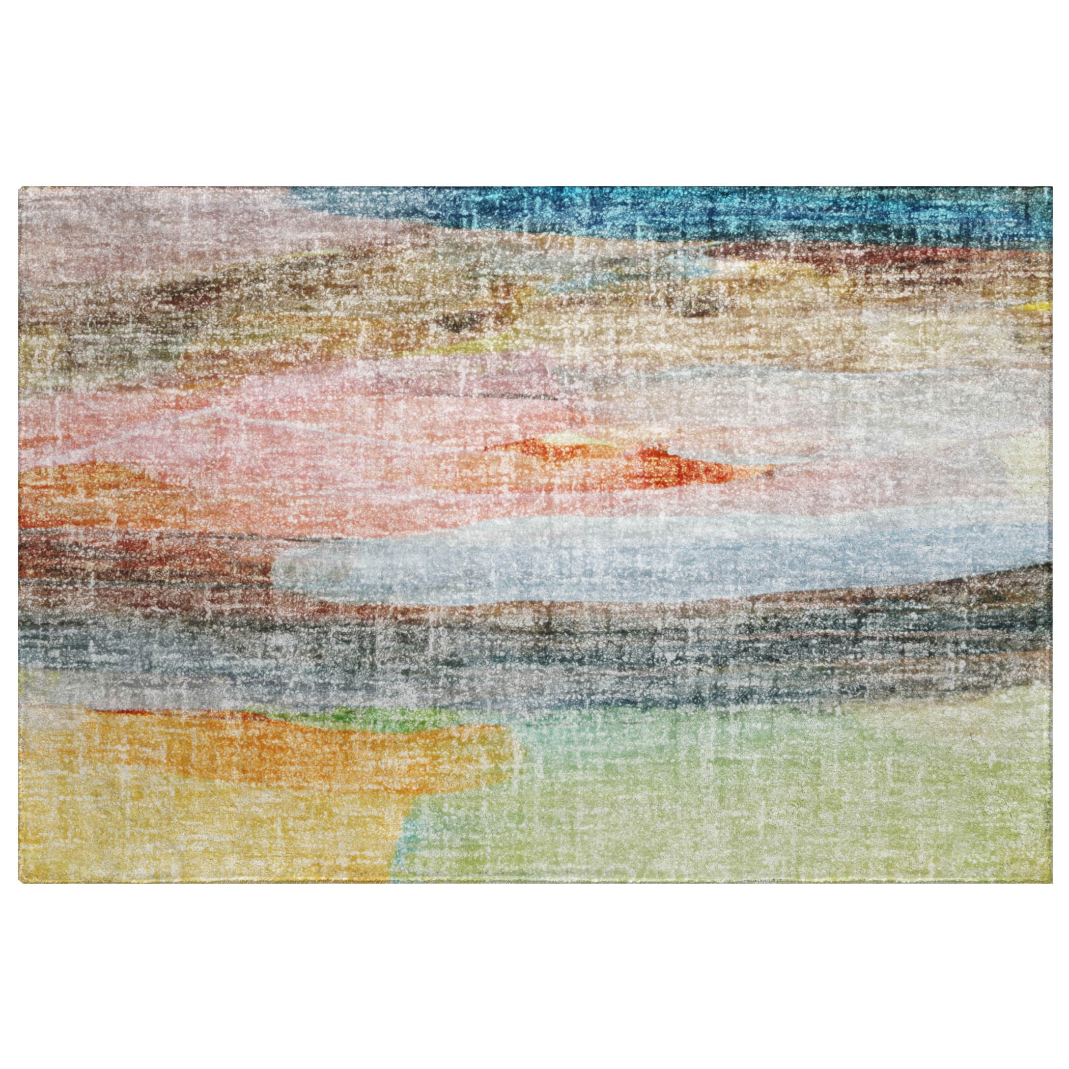 Luxury Washable Casual BO5 Salmon Orange Rug 1'8" x 2'6" #shape_Rectangle