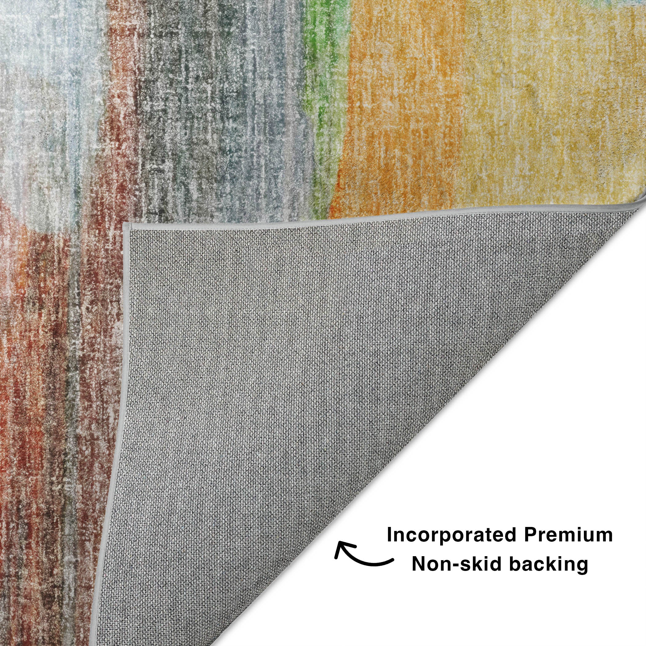 Luxury Washable Casual BO5 Salmon Orange Rug 1'8" x 2'6" #shape_Rectangle