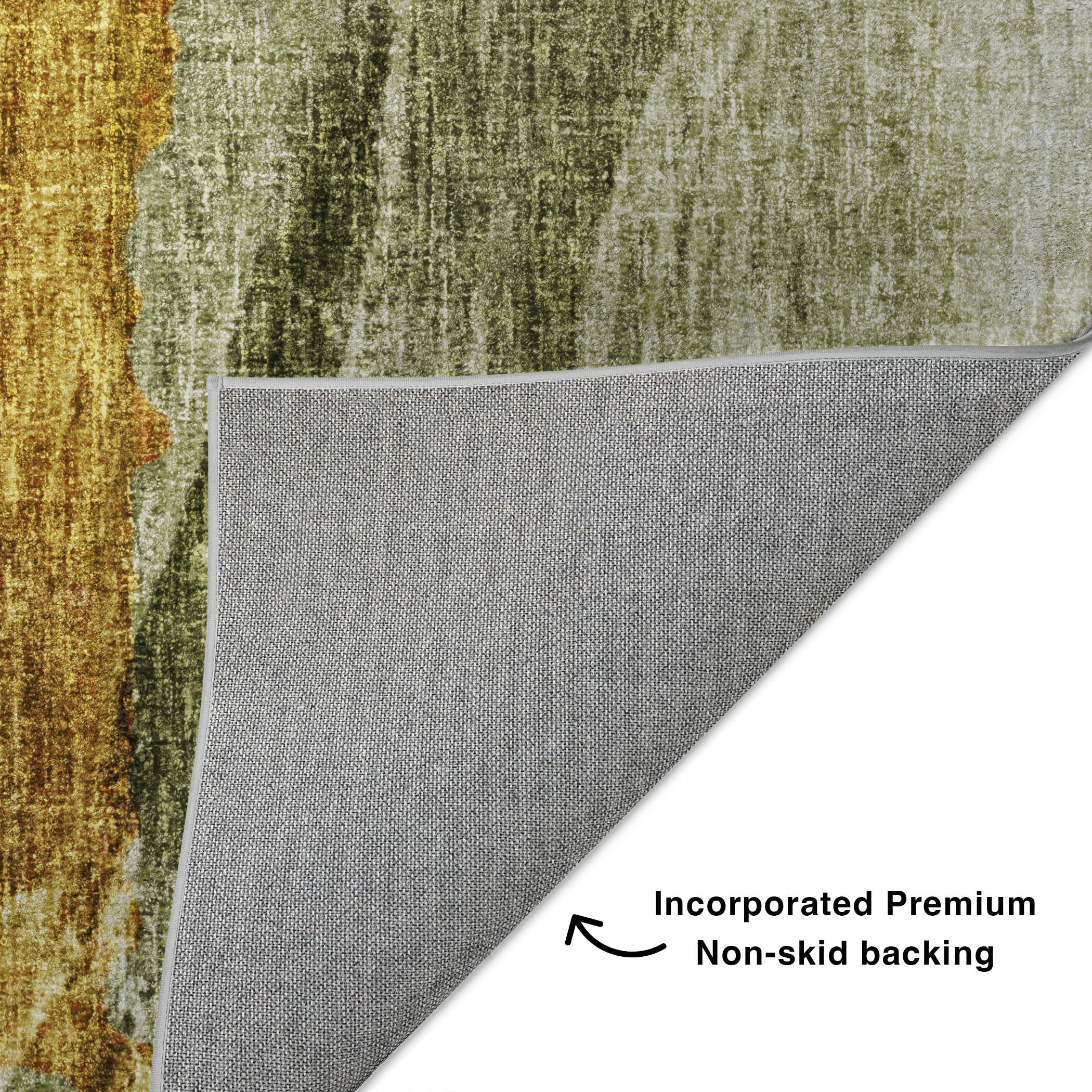 Luxury Washable Casual BO6 Aloe Green Rug 1'8" x 2'6" #shape_Rectangle