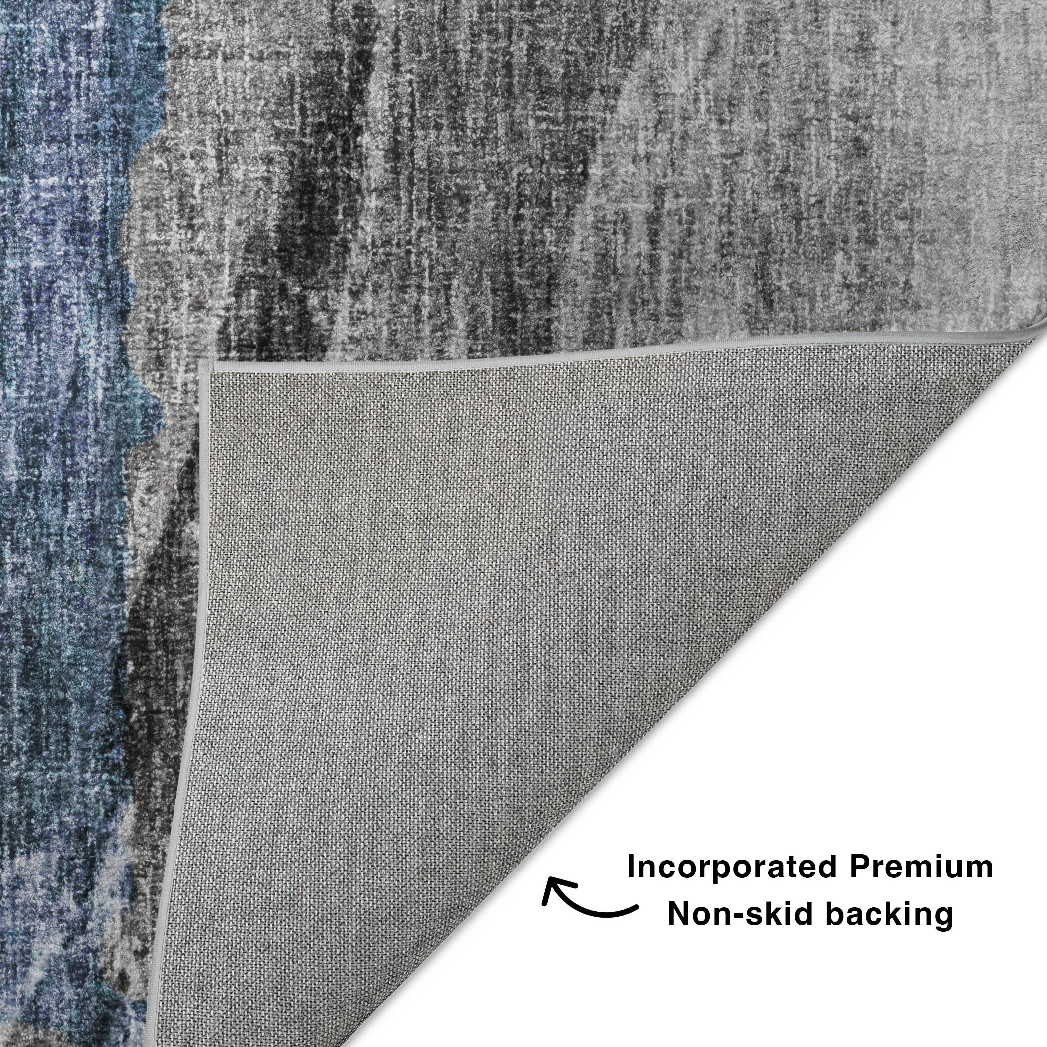 Luxury Washable Casual BO6 Pewter Gray Rug 1'8" x 2'6" #shape_Rectangle