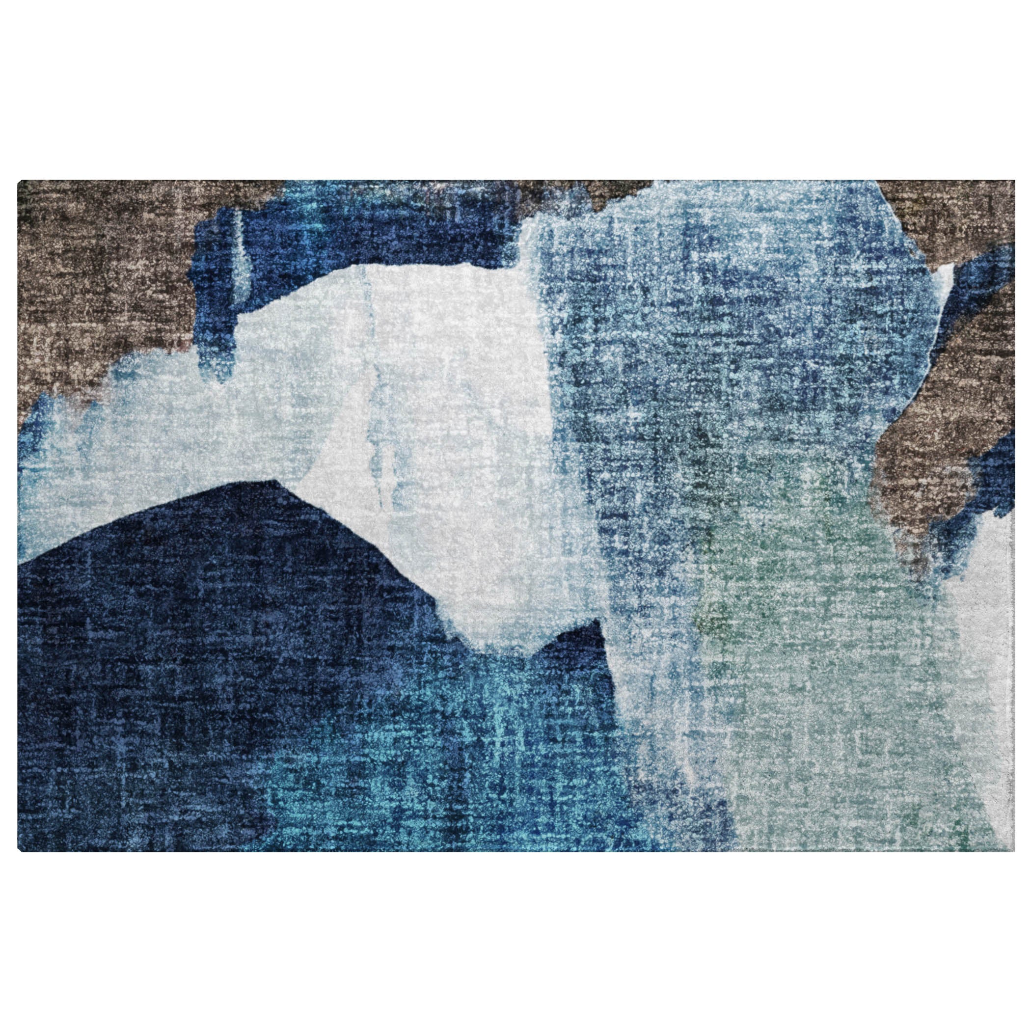 Luxury Washable Casual BO7 Denim Blue Rug 1'8" x 2'6" #shape_Rectangle