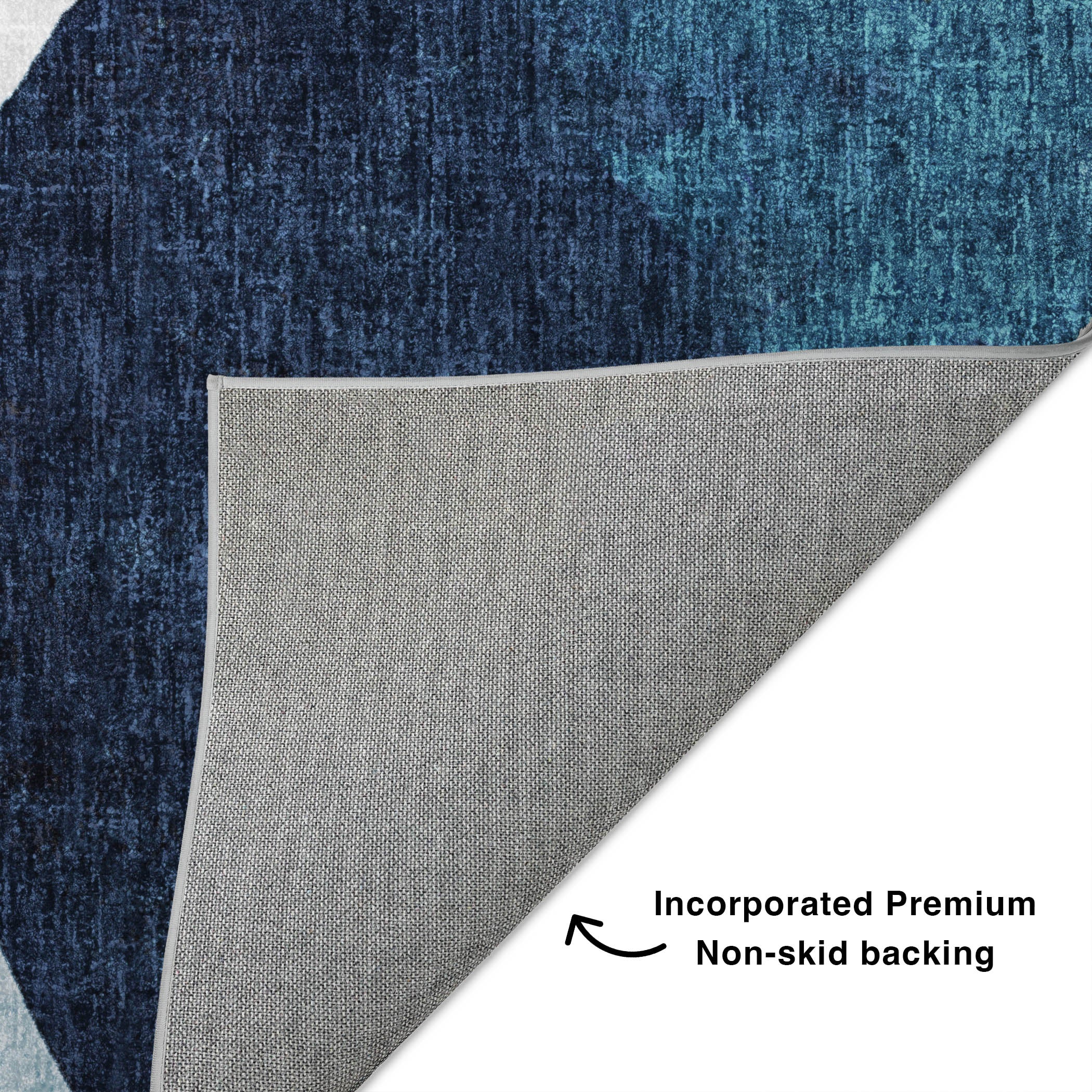Luxury Washable Casual BO7 Denim Blue Rug 1'8" x 2'6" #shape_Rectangle