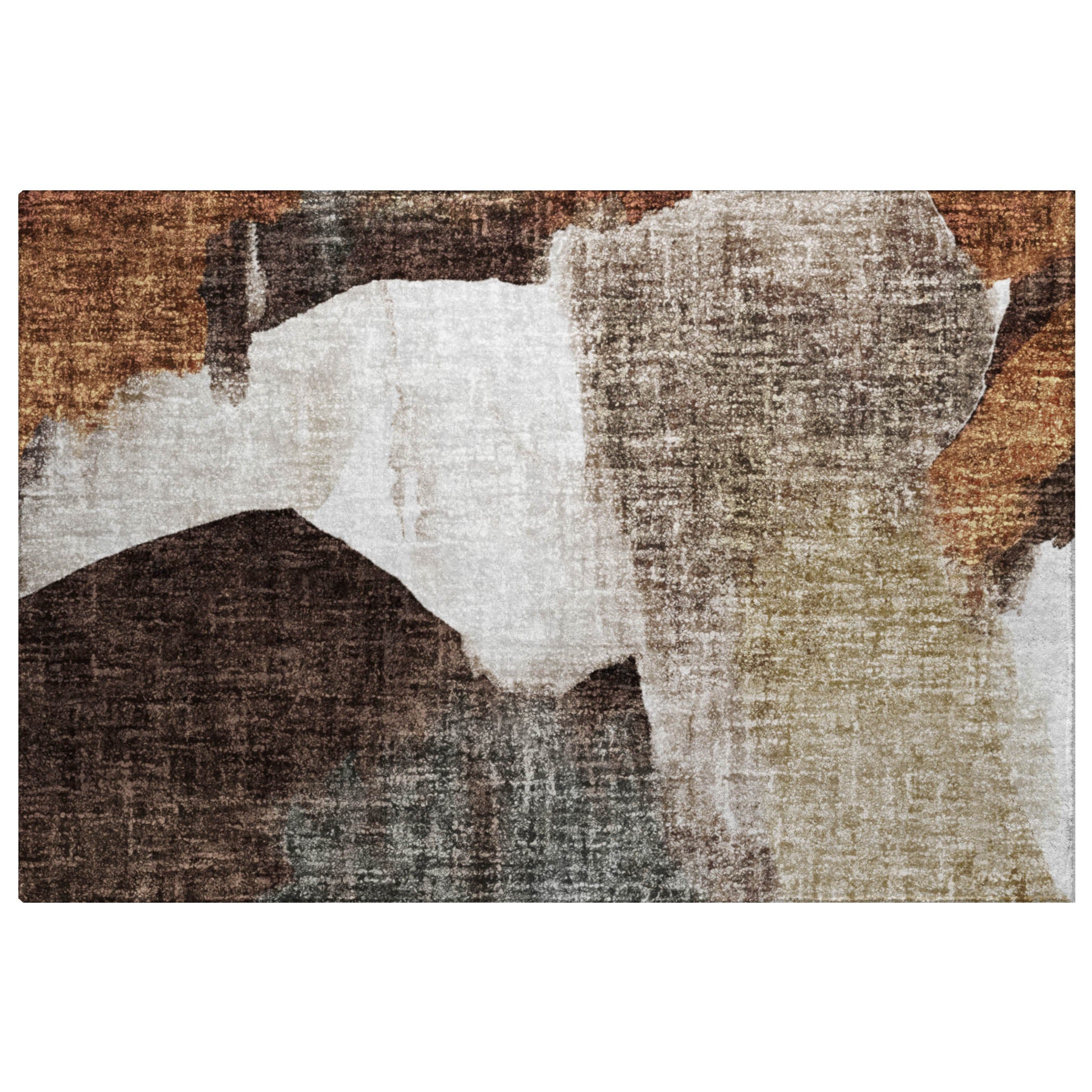Luxury Washable Casual BO7 Taupe Brown Rug 1'8" x 2'6" #shape_Rectangle