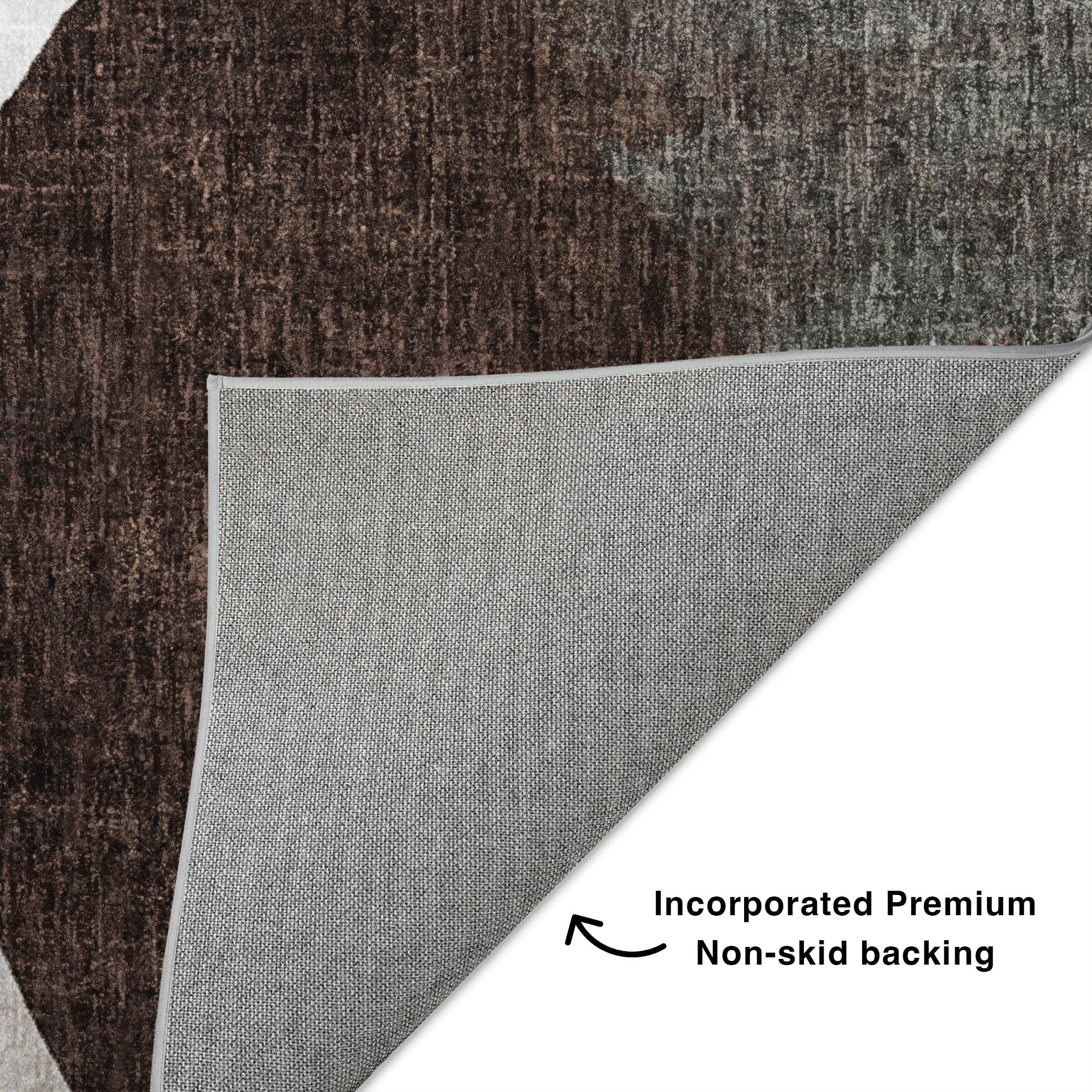 Luxury Washable Casual BO7 Taupe Brown Rug 1'8" x 2'6" #shape_Rectangle
