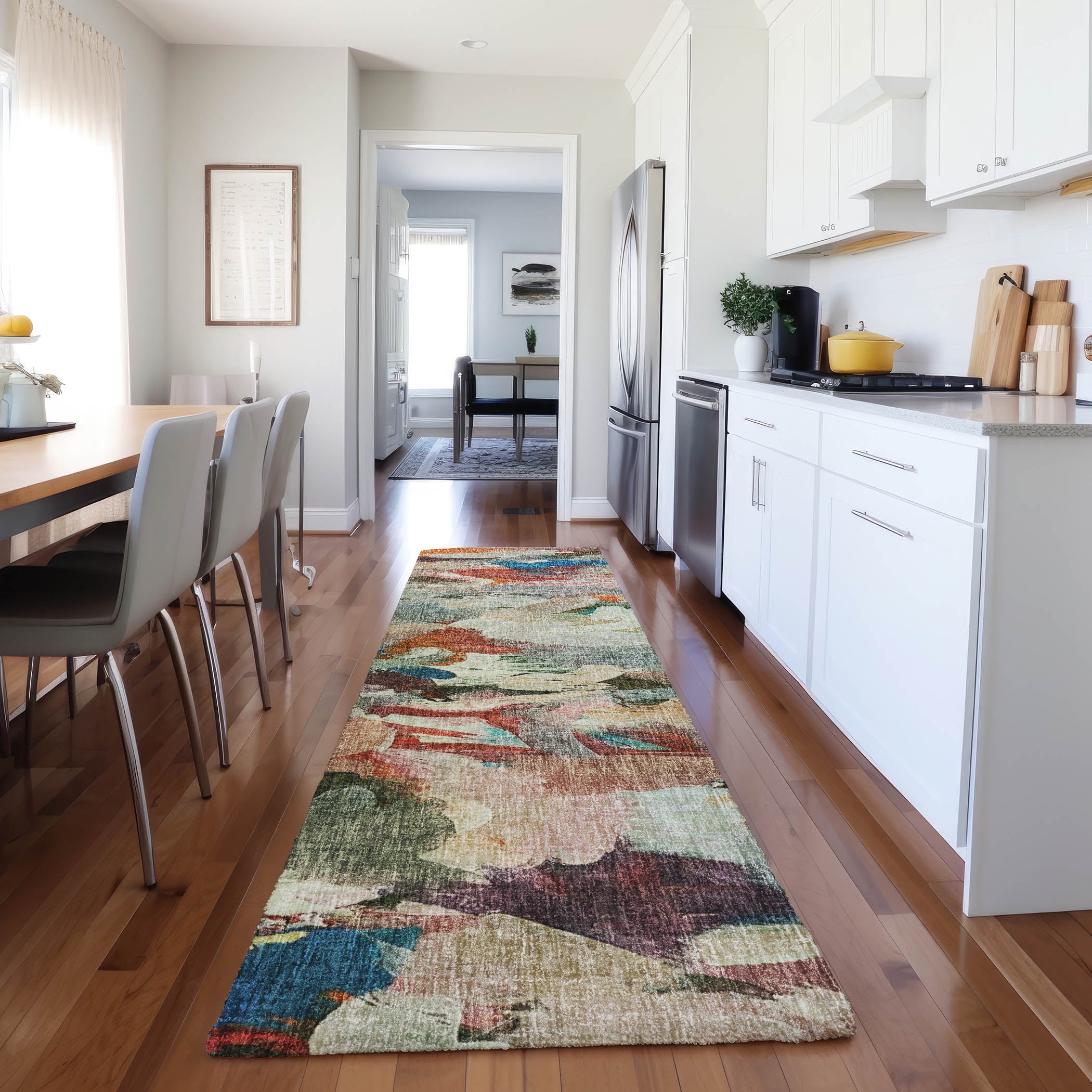 Luxury Washable Casual BO8 Paprika Orange Rug 2'3" x 7'6" #shape_Runner