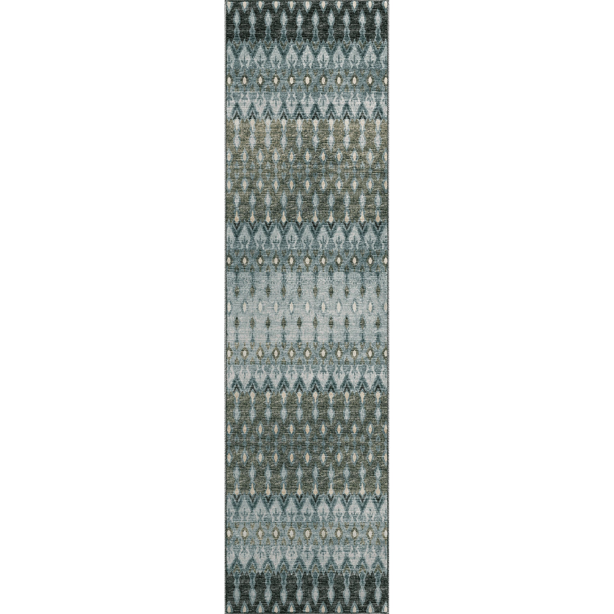 Luxury Machine Washable Indoor/Outdoor Casual BR1 Mineral Blue Rug 2'3" x 7'6" #shape_Runner