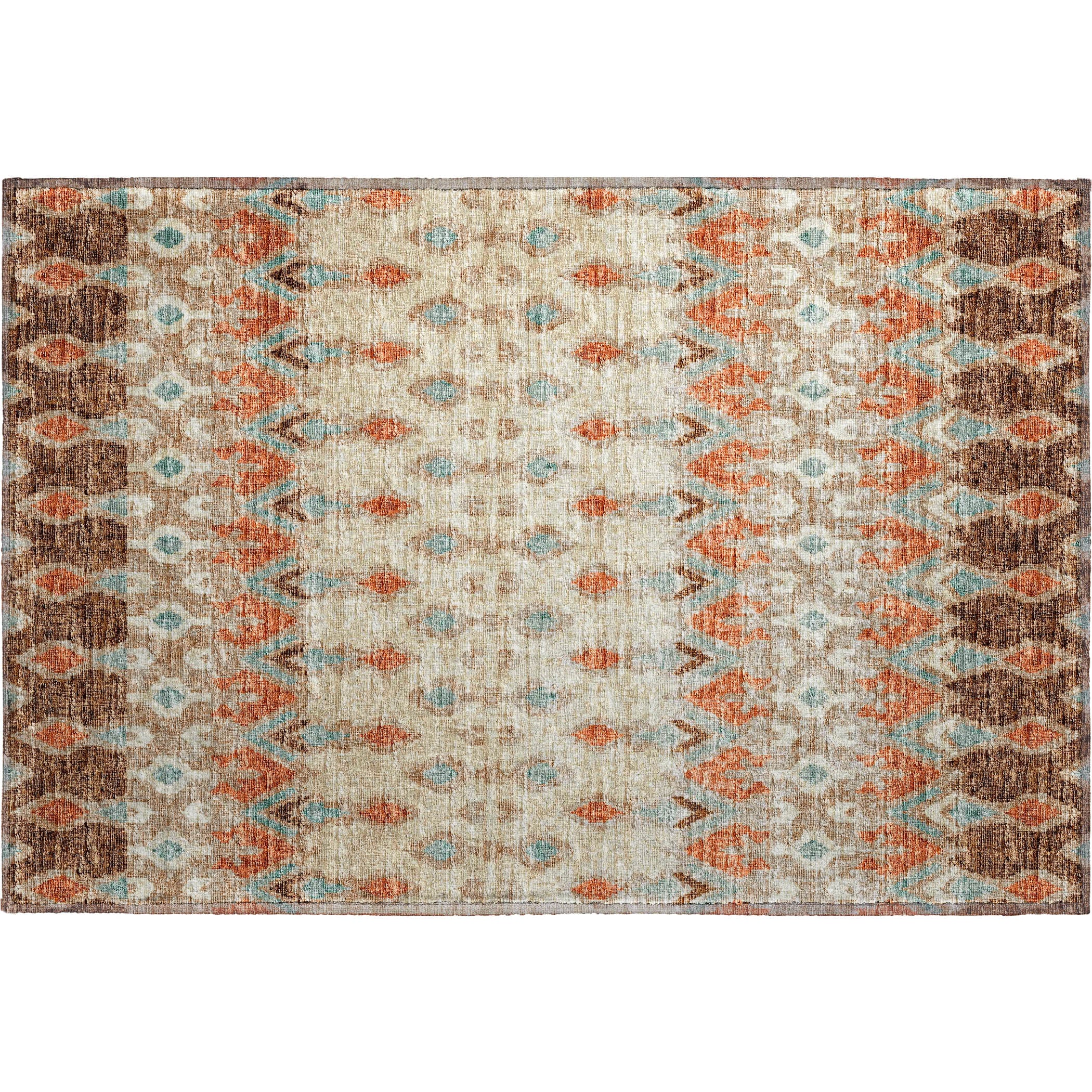 Luxury Machine Washable Indoor/Outdoor Casual BR1 Mocha Brown Rug 1'8" x 2'6" #shape_Rectangle