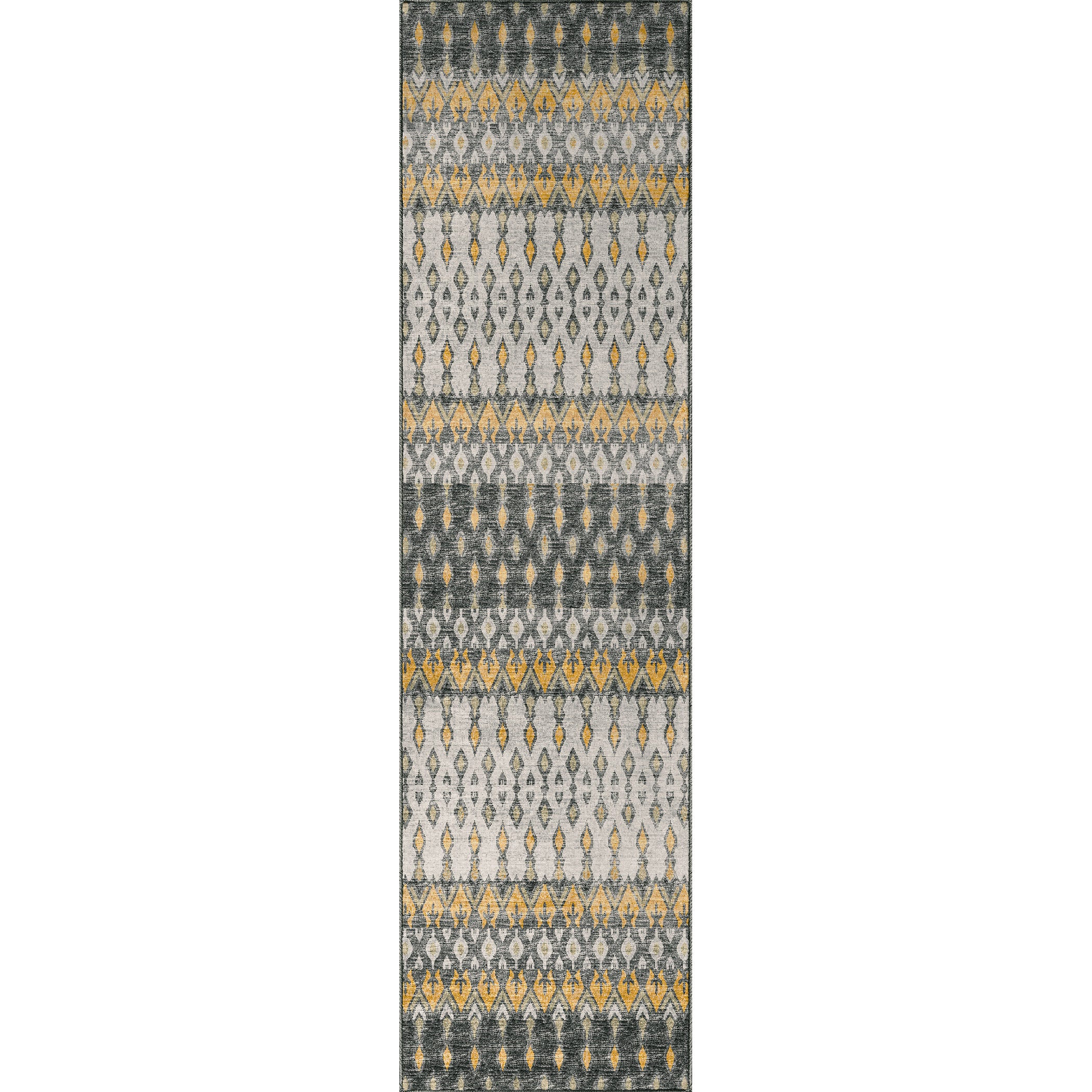 Luxury Machine Washable Indoor/Outdoor Casual BR1 Pewter Gray Rug 2'3" x 7'6" #shape_Runner