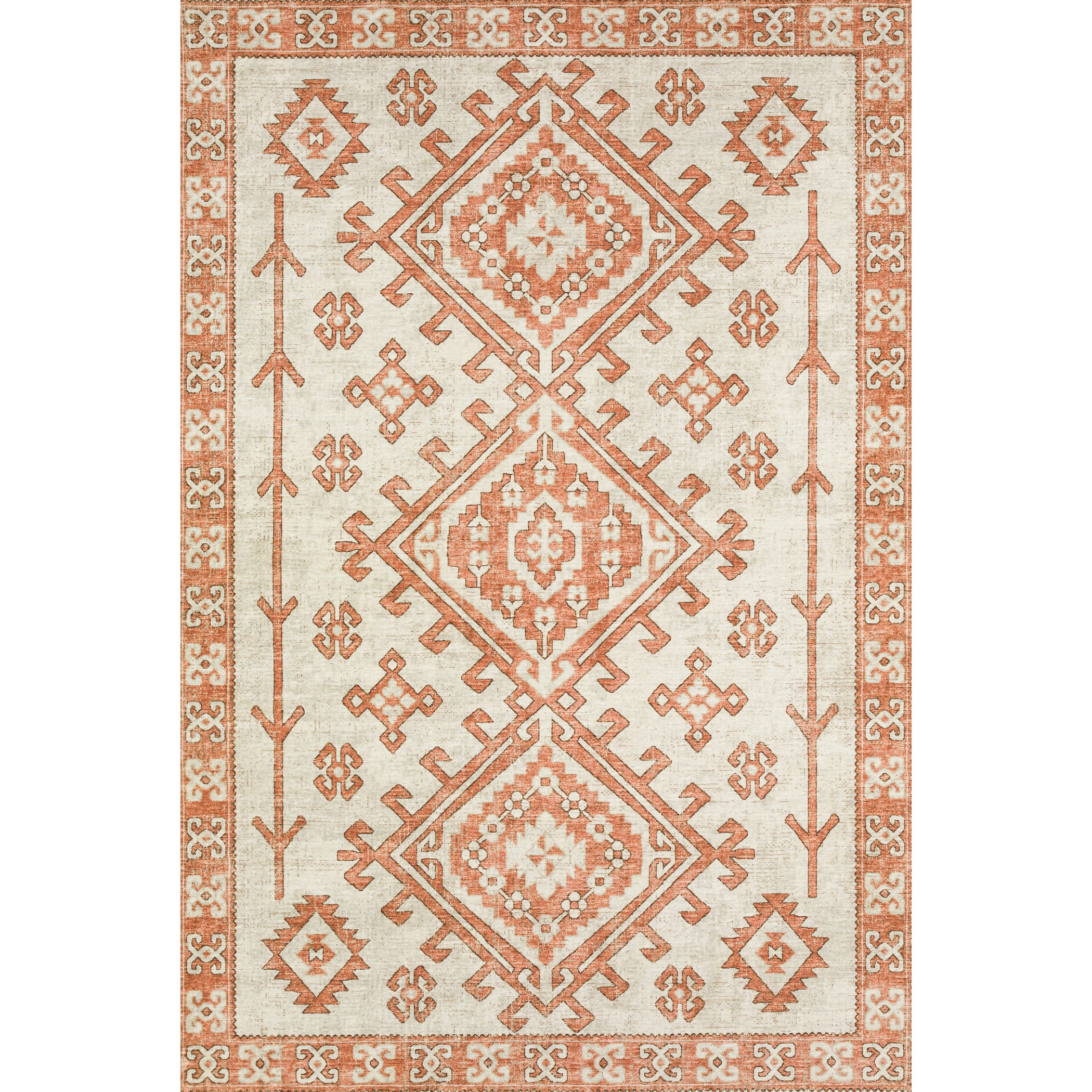 Luxury Machine Washable Indoor/Outdoor Casual BR2 Ivory Rug 3' x 5' #shape_Rectangle