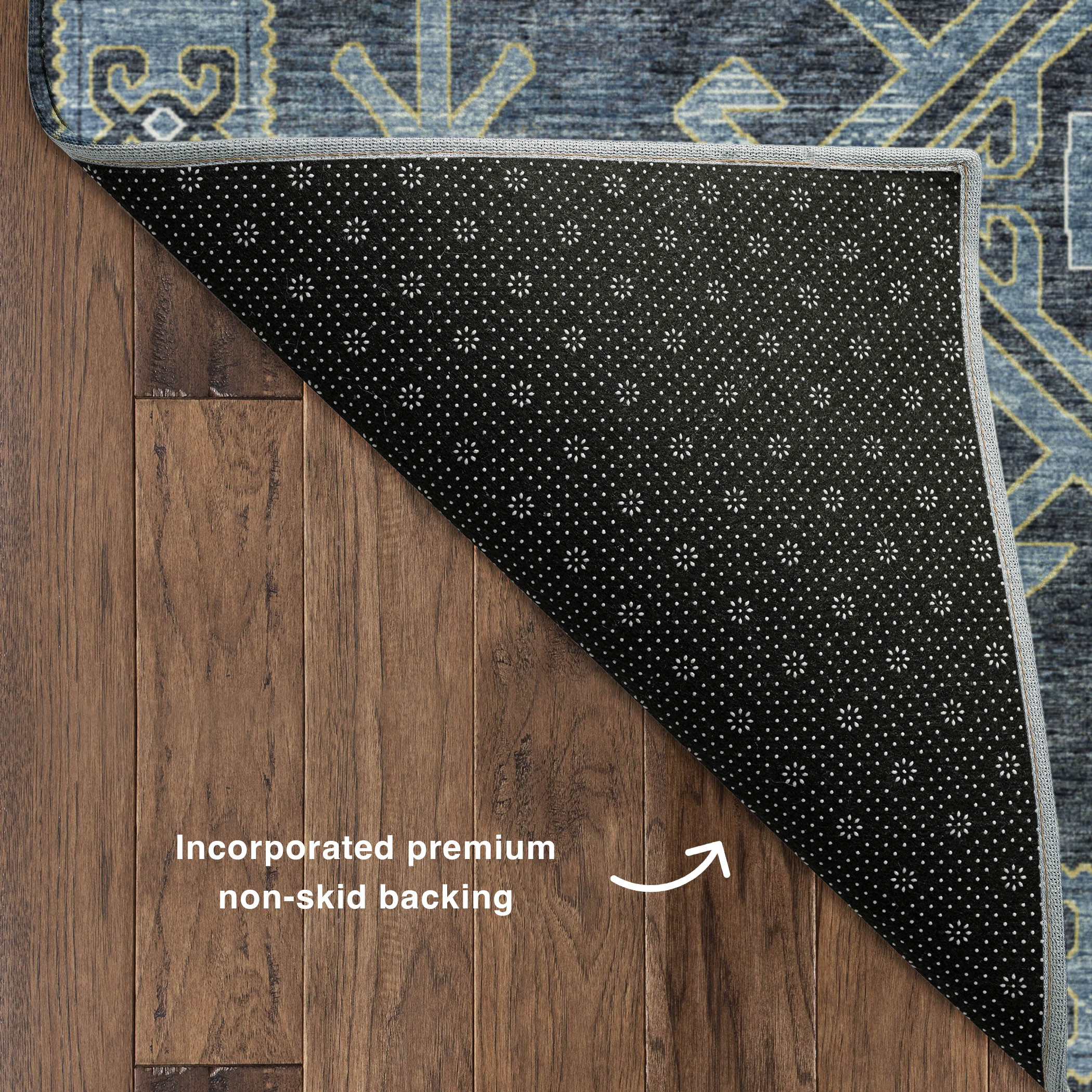 Luxury Machine Washable Indoor/Outdoor Casual BR2 Navy Blue Rug 1'8" x 2'6" #shape_Rectangle