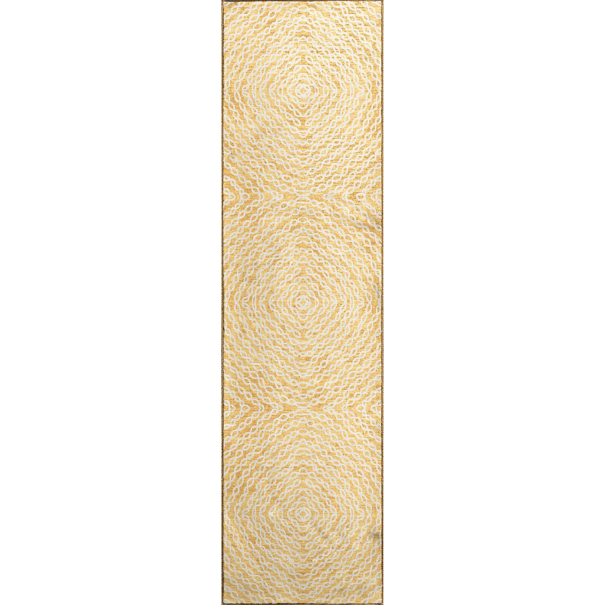 Luxury Machine Washable Indoor/Outdoor Casual BR3 Gold Rug 2'3" x 7'6" #shape_Runner