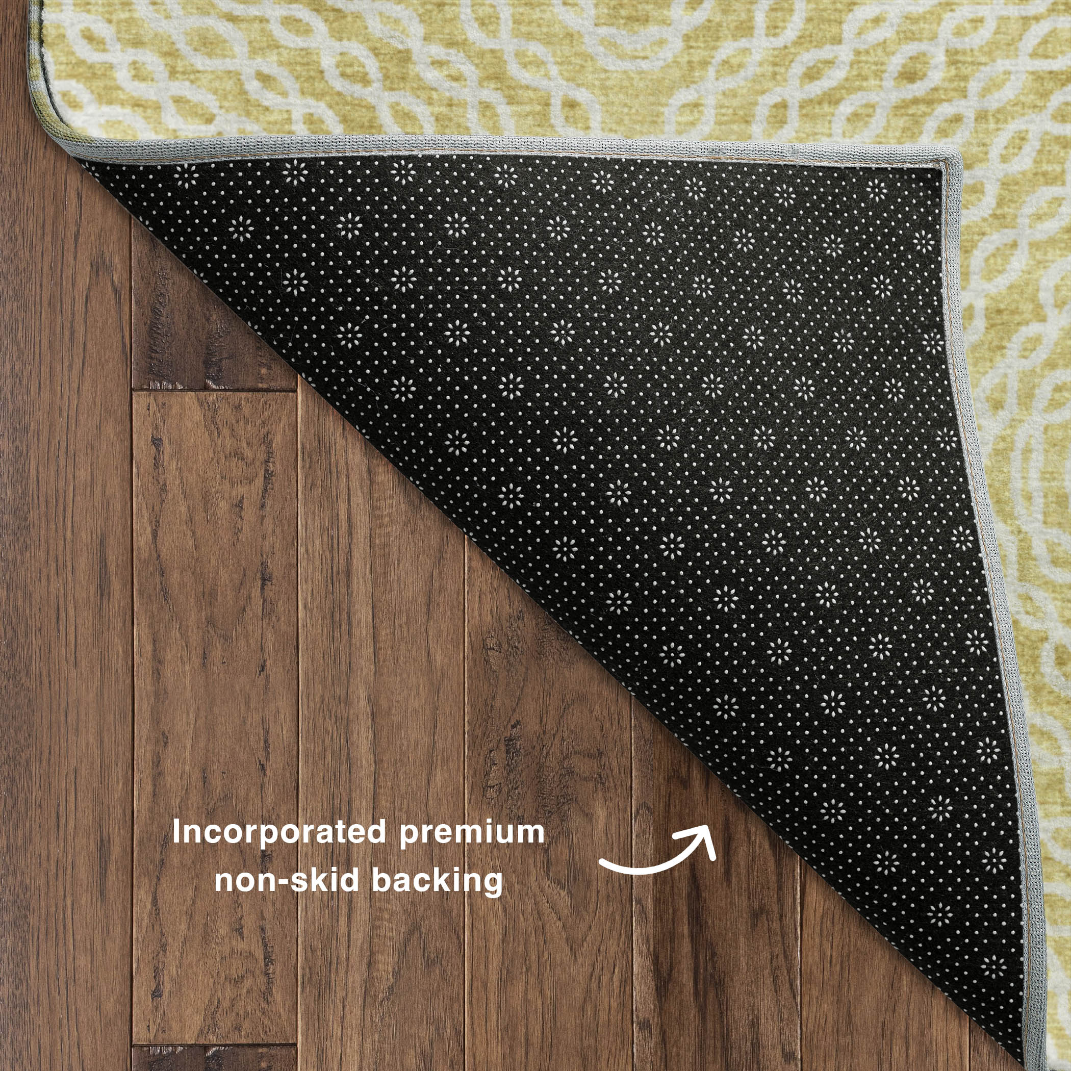 Luxury Machine Washable Indoor/Outdoor Casual BR3 Gold Rug 1'8" x 2'6" #shape_Rectangle