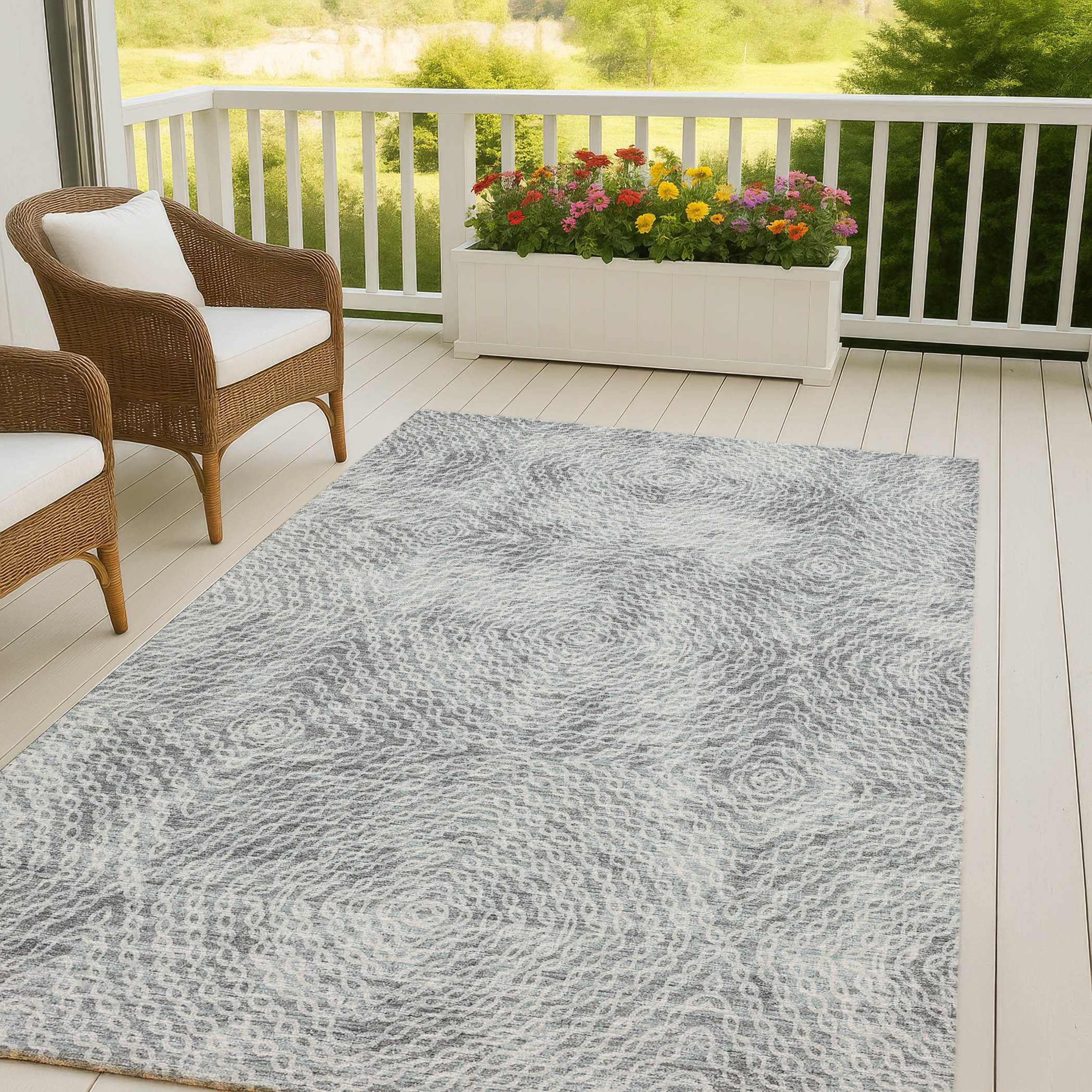 Luxury Machine Washable Indoor/Outdoor Casual BR3 Metal Gray Rug 3' x 5' #shape_Rectangle