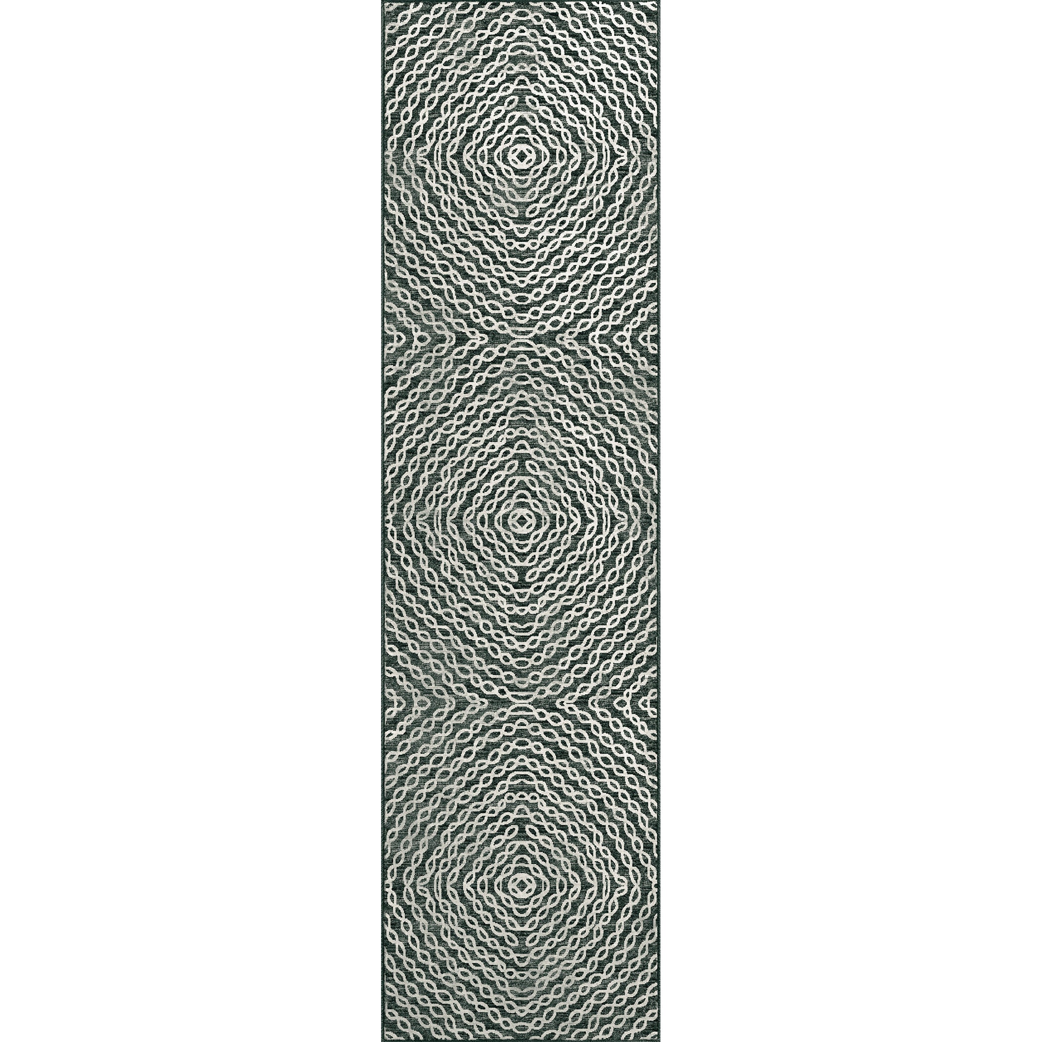 Luxury Machine Washable Indoor/Outdoor Casual BR3 Midnight Black Rug 2'3" x 7'6" #shape_Runner