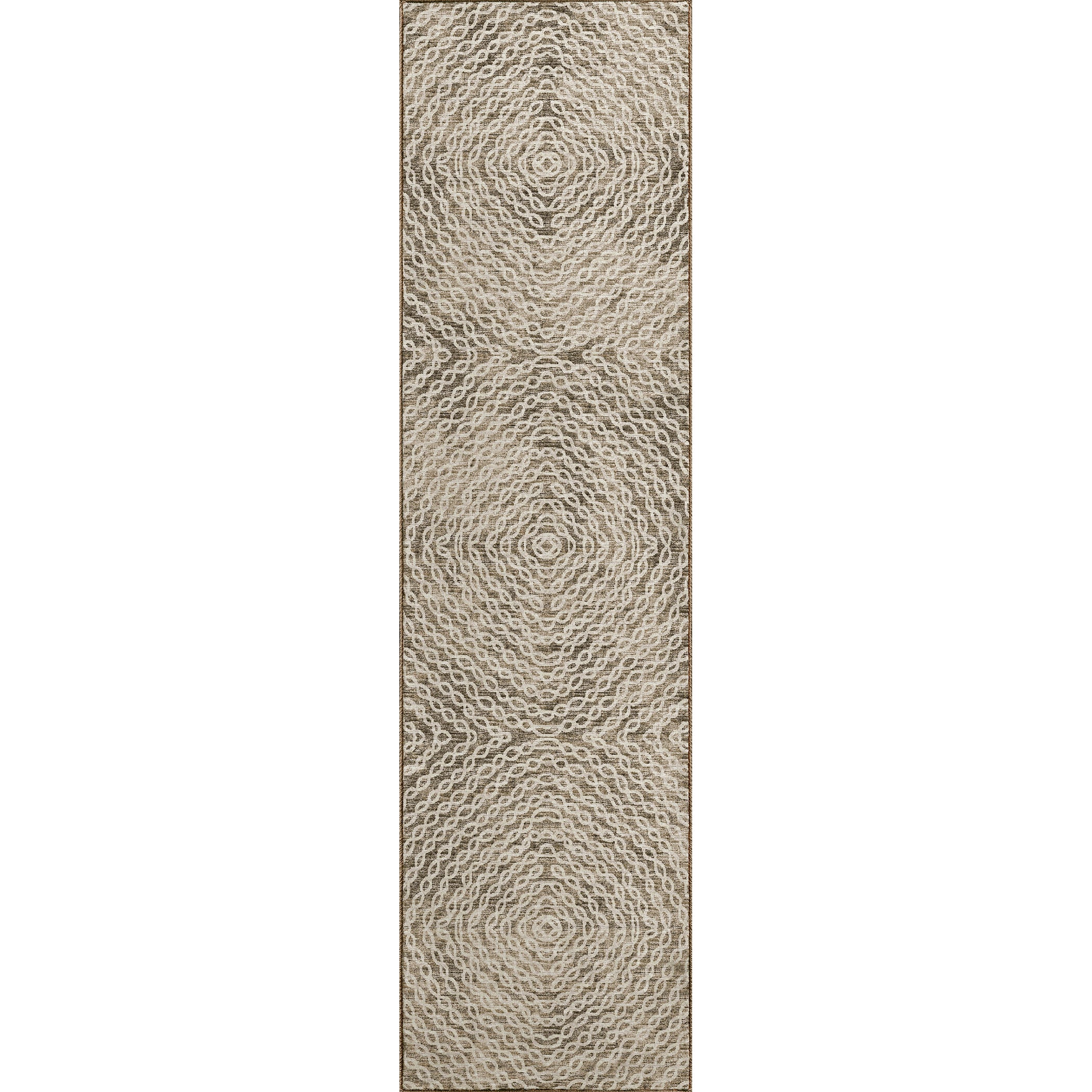 Luxury Machine Washable Indoor/Outdoor Casual BR3 Mink Brown Rug 2'3" x 7'6" #shape_Runner