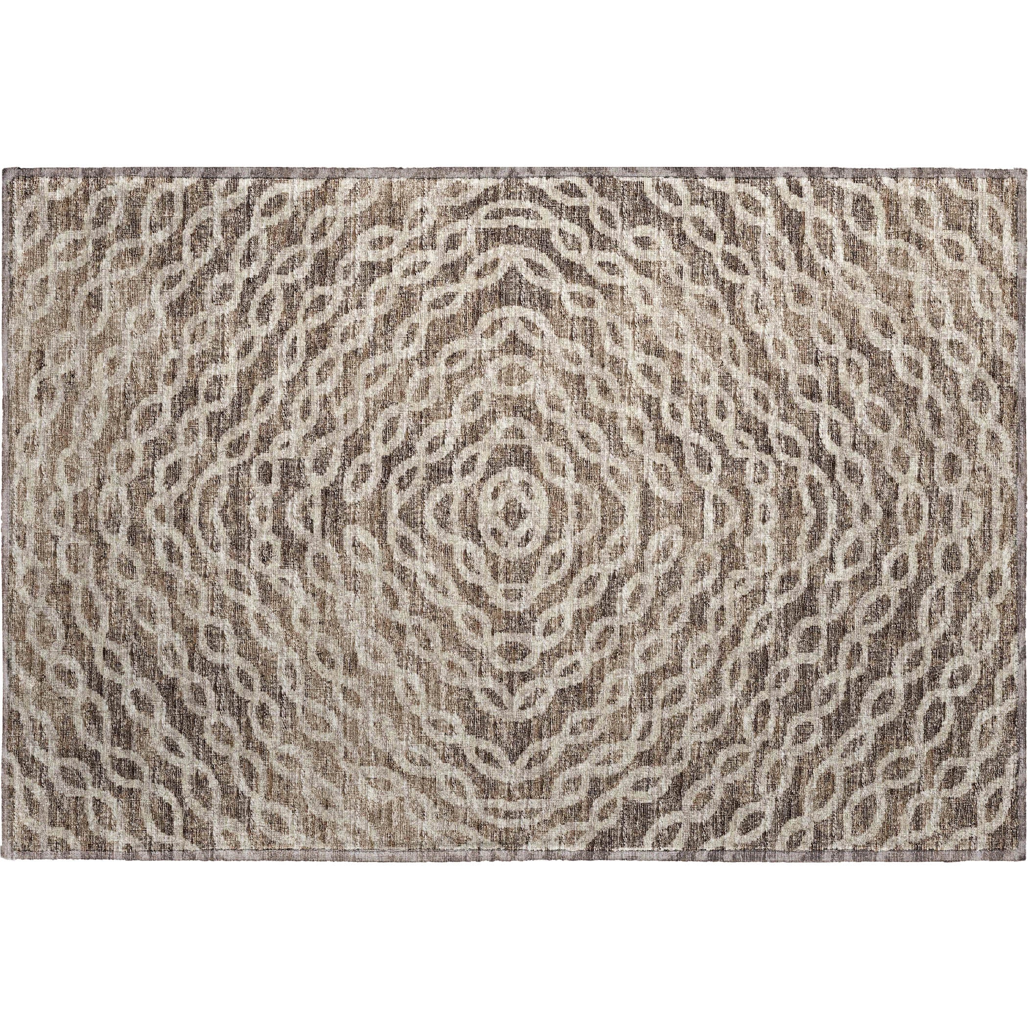 Luxury Machine Washable Indoor/Outdoor Casual BR3 Mink Brown Rug 1'8" x 2'6" #shape_Rectangle