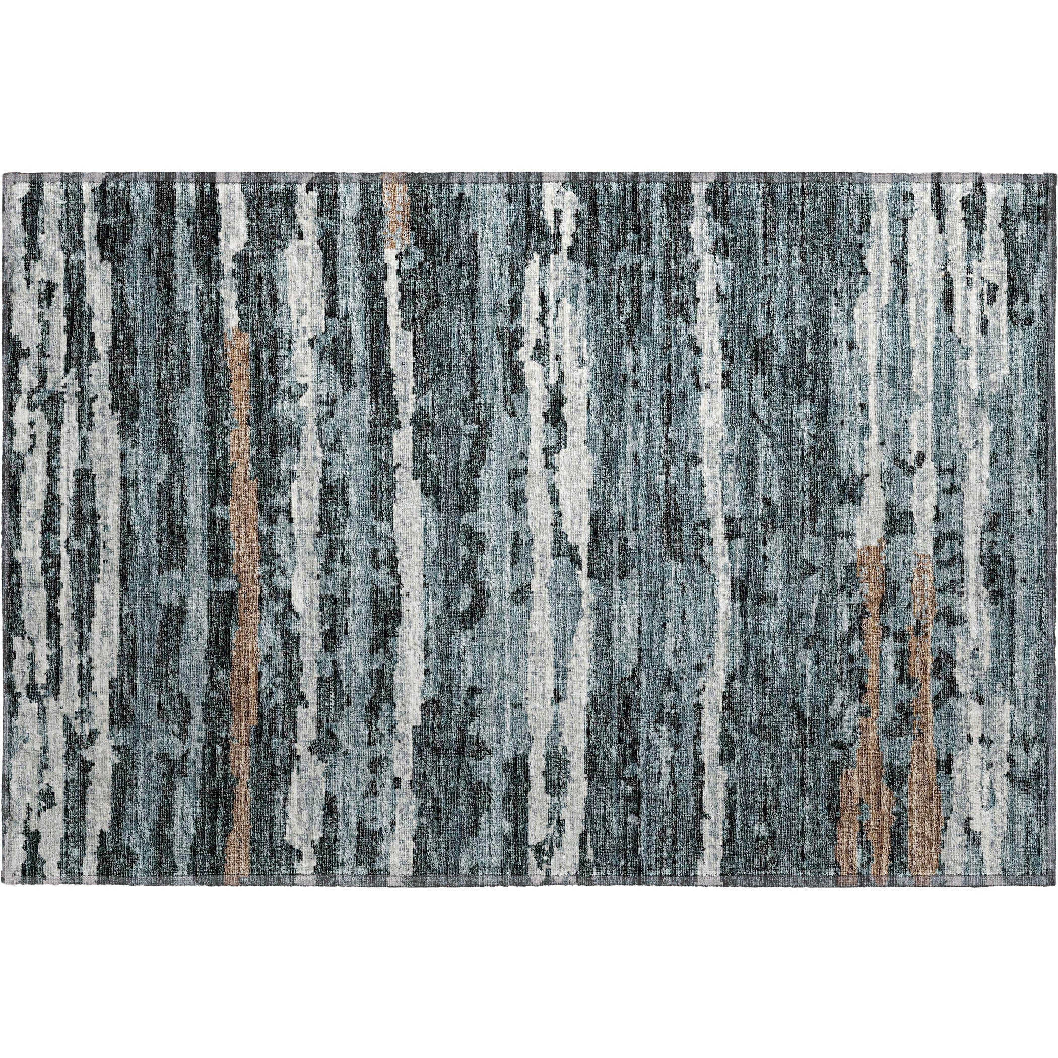 Luxury Machine Washable Indoor/Outdoor Casual BR4 Midnight Black Rug 1'8" x 2'6" #shape_Rectangle