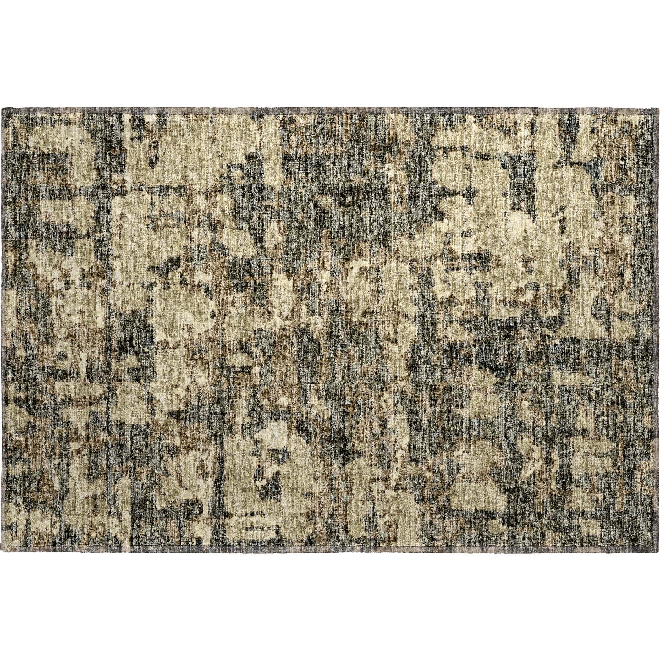 Luxury Machine Washable Indoor/Outdoor Casual BR5 Desert Brown Rug 1'8" x 2'6" #shape_Rectangle