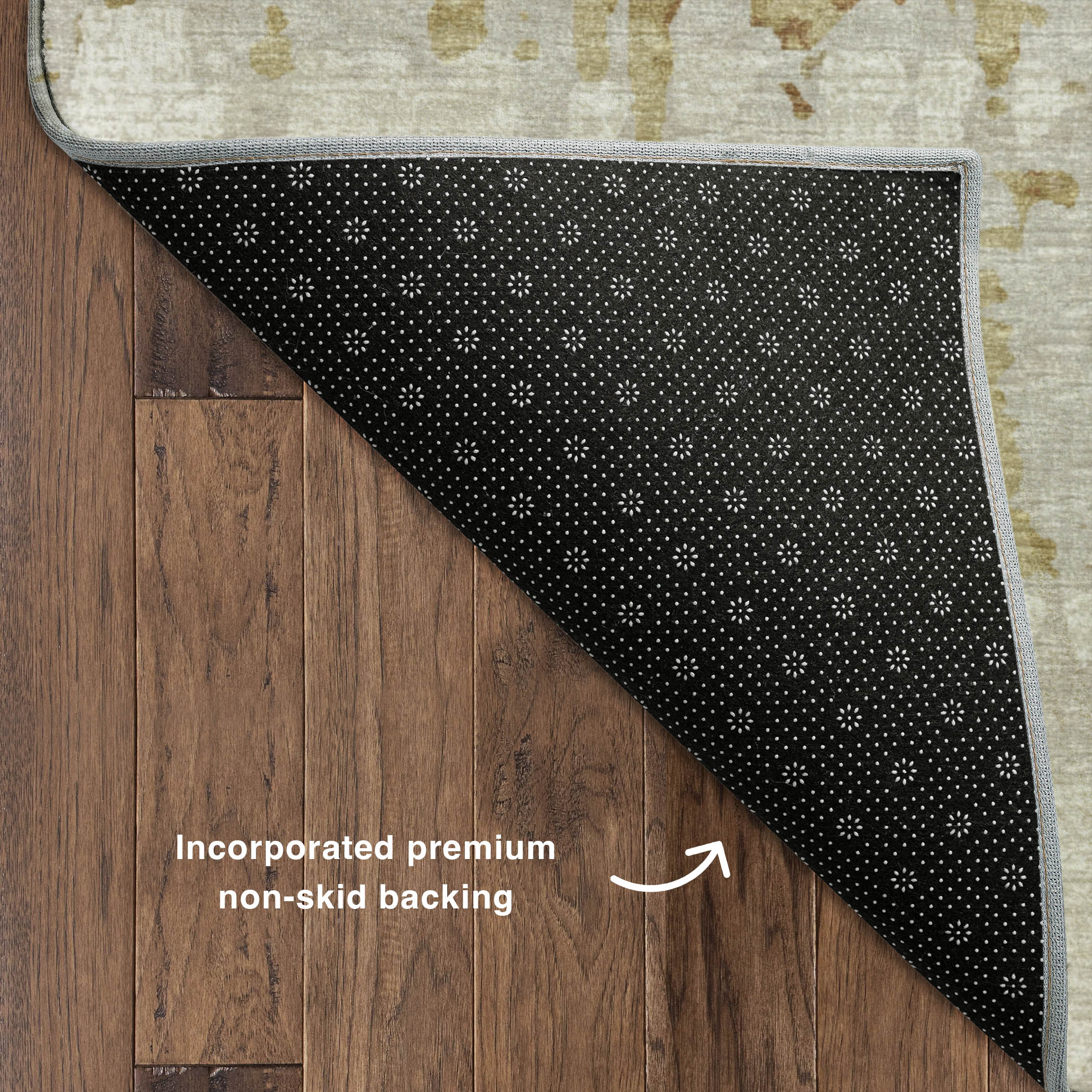 Luxury Machine Washable Indoor/Outdoor Casual BR5 Khaki Brown Rug 1'8" x 2'6" #shape_Rectangle
