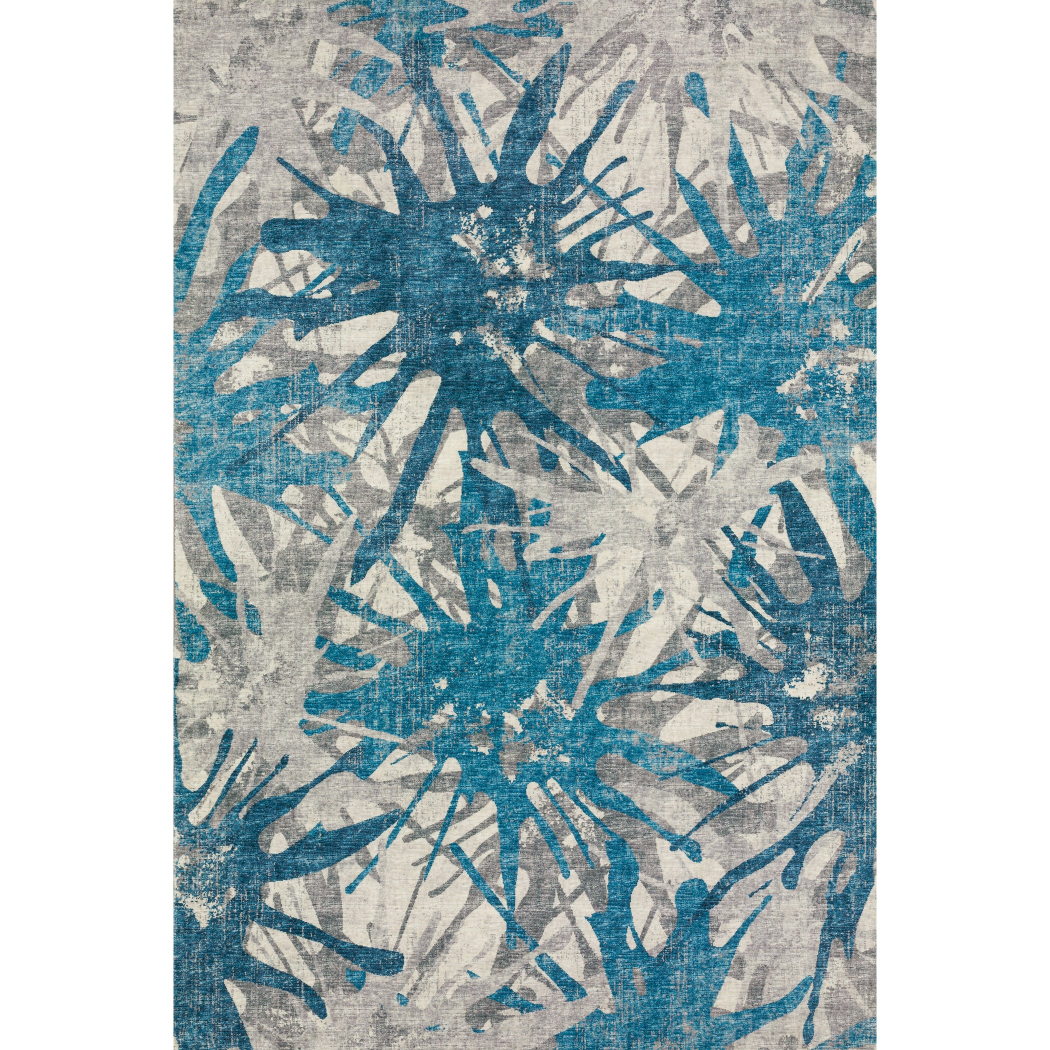 Luxury Machine Washable Indoor/Outdoor Casual BR6 Cobalt Gray Rug 3' x 5' #shape_Rectangle