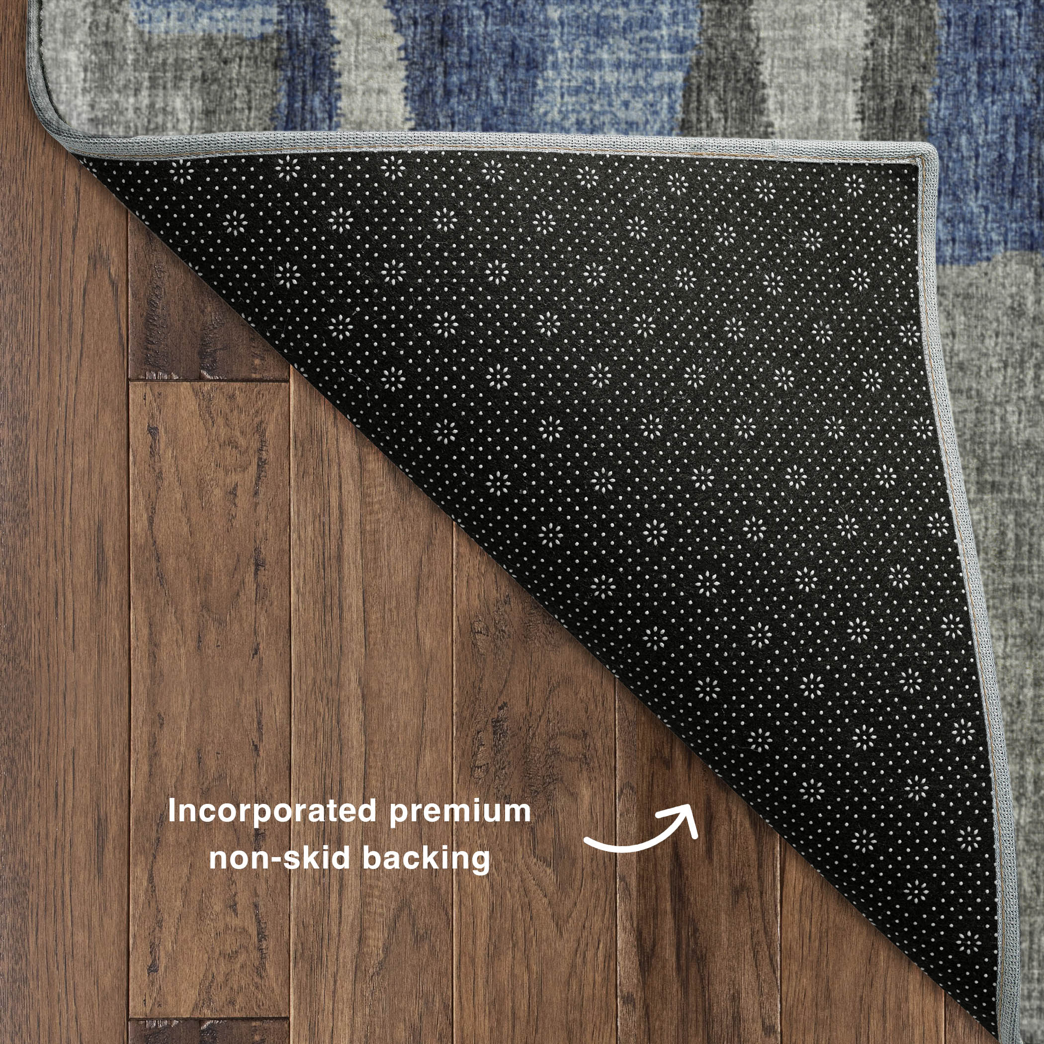 Luxury Machine Washable Indoor/Outdoor Casual BR7 Navy Blue Rug 1'8" x 2'6" #shape_Rectangle