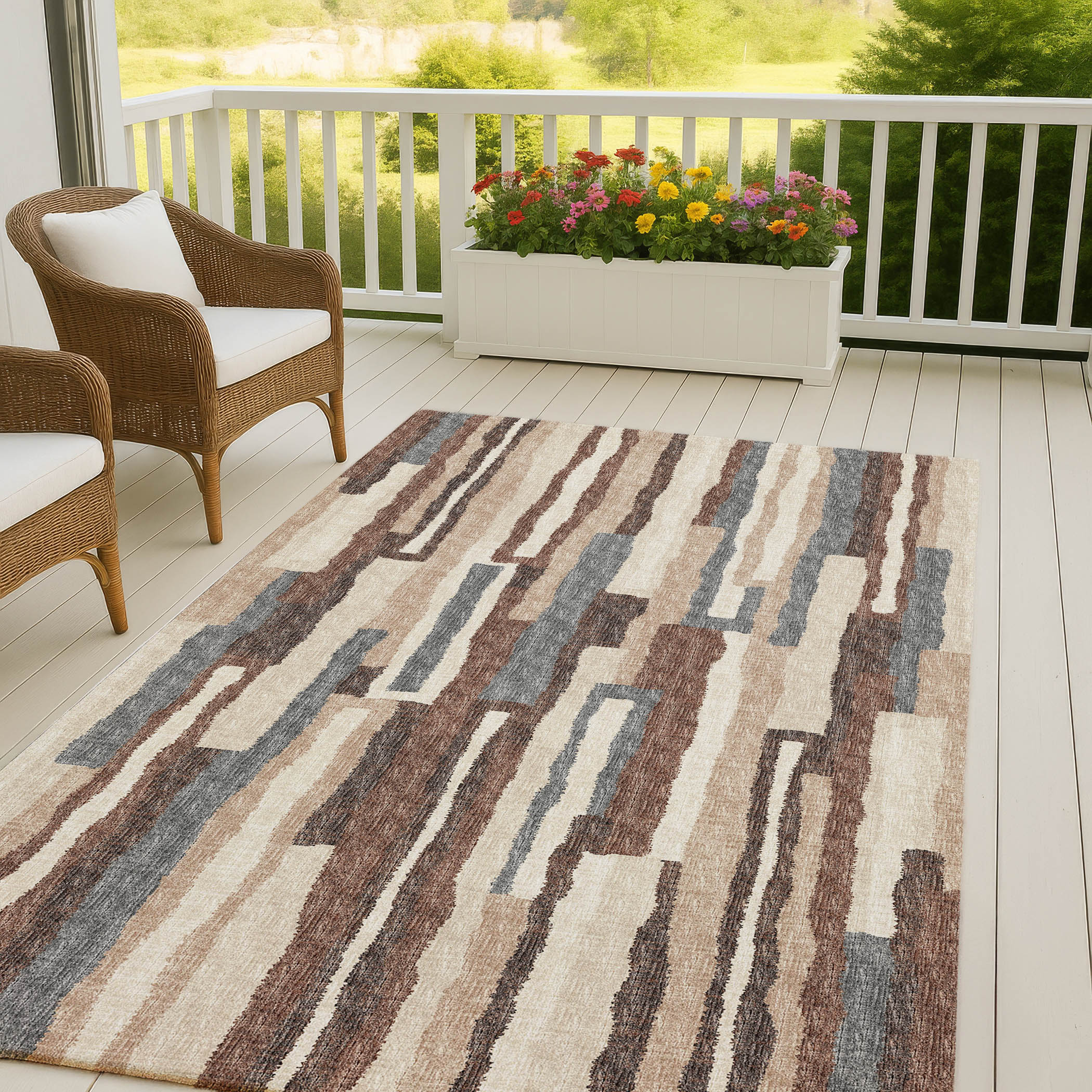 Luxury Machine Washable Indoor/Outdoor Casual BR7 Sable Brown Rug 3' x 5' #shape_Rectangle