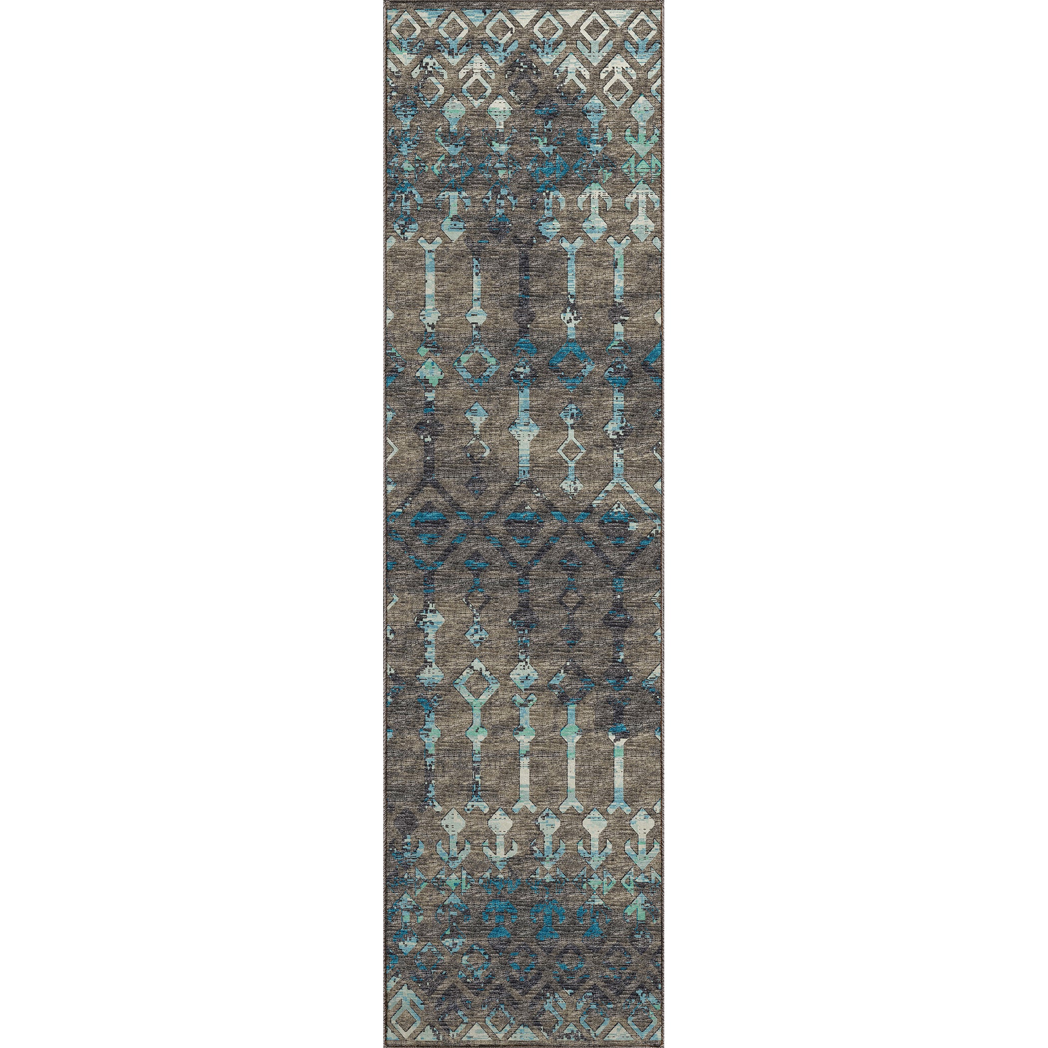 Luxury Machine Washable Indoor/Outdoor Casual BR8 Sable Brown Rug 2'3" x 7'6" #shape_Runner