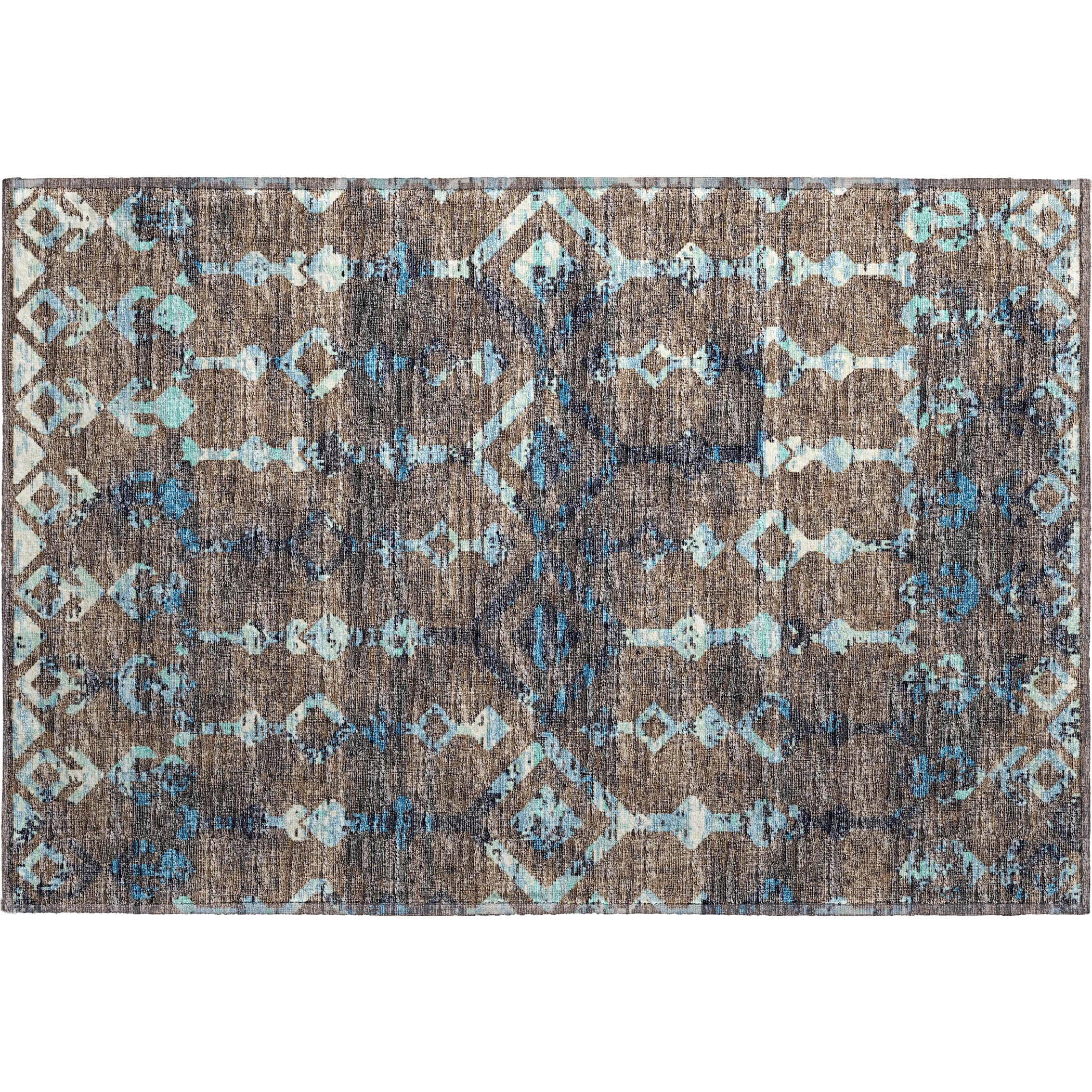Luxury Machine Washable Indoor/Outdoor Casual BR8 Sable Brown Rug 1'8" x 2'6" #shape_Rectangle