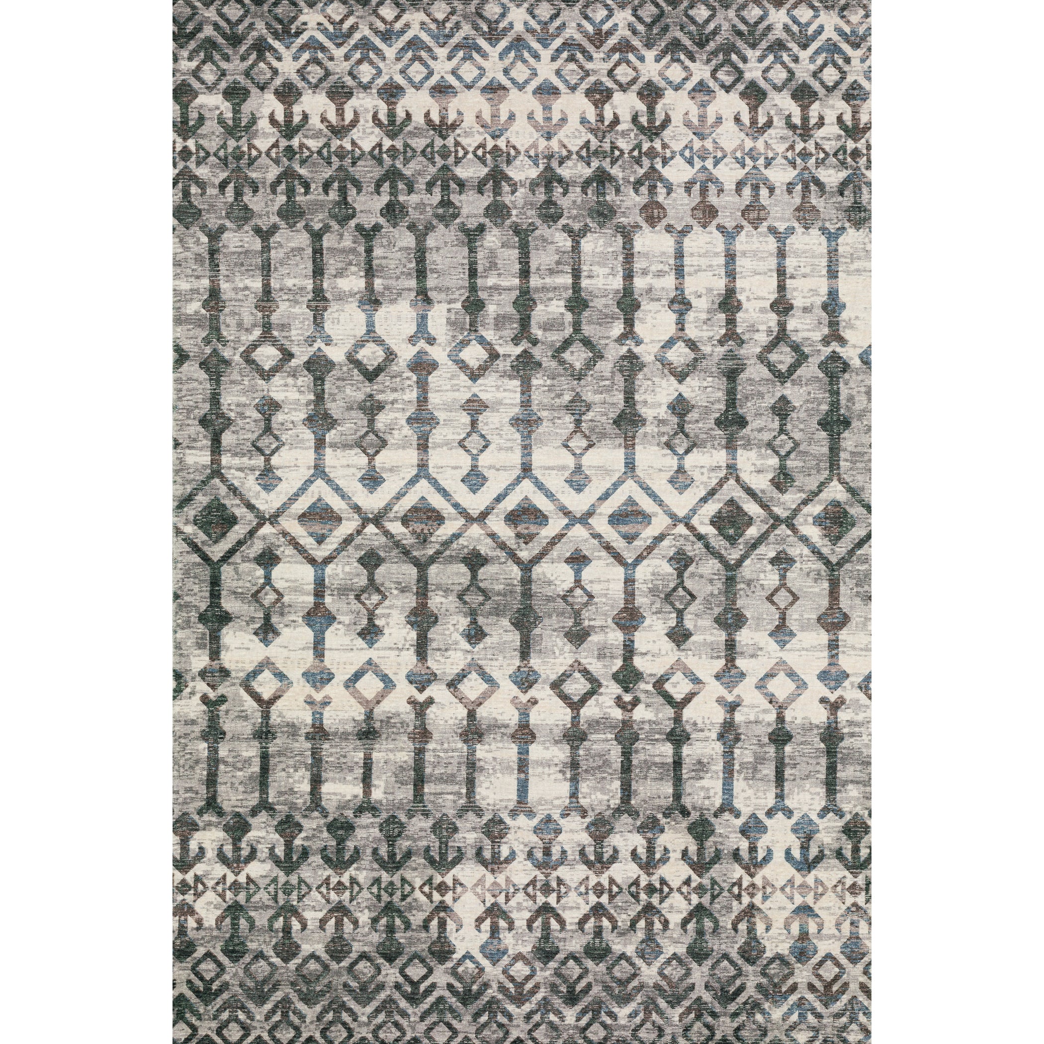 Luxury Machine Washable Indoor/Outdoor Casual BR8 Silver Gray Rug 3' x 5' #shape_Rectangle