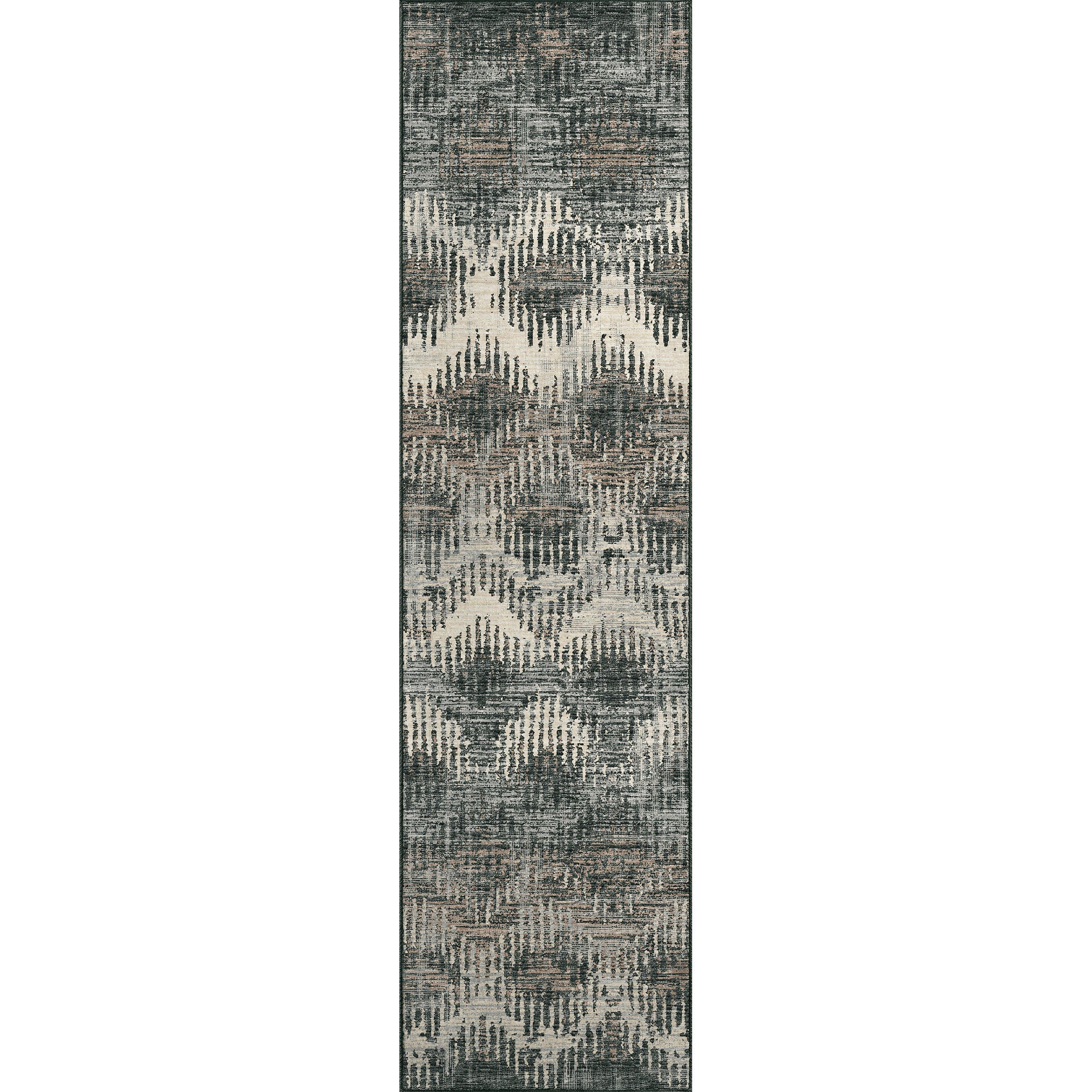 Luxury Machine Washable Indoor/Outdoor Casual BR9 Midnight Black Rug 2'3" x 7'6" #shape_Runner