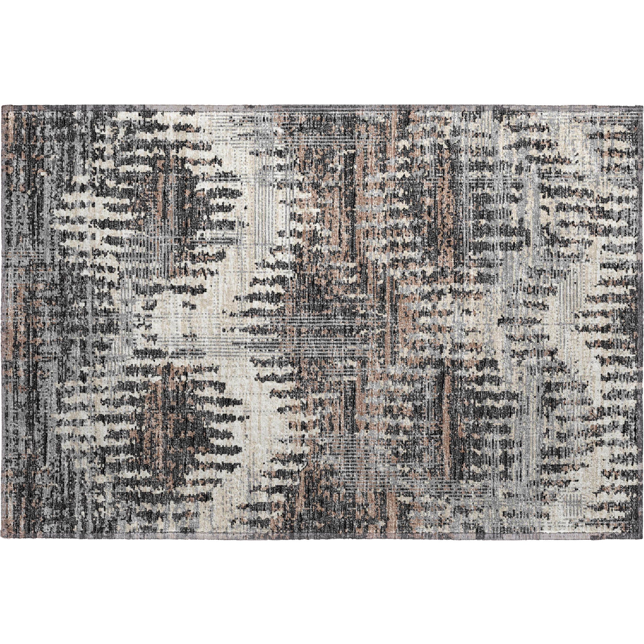 Luxury Machine Washable Indoor/Outdoor Casual BR9 Midnight Black Rug 1'8" x 2'6" #shape_Rectangle