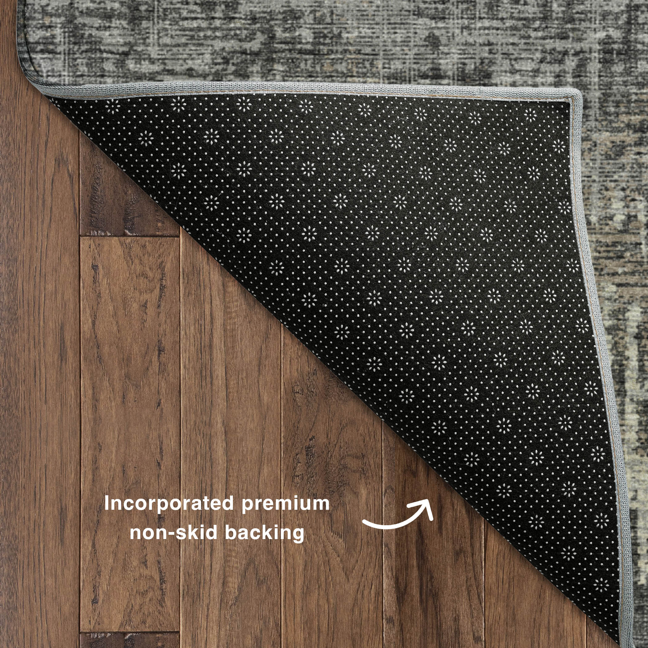 Luxury Machine Washable Indoor/Outdoor Casual BR9 Midnight Black Rug 1'8" x 2'6" #shape_Rectangle
