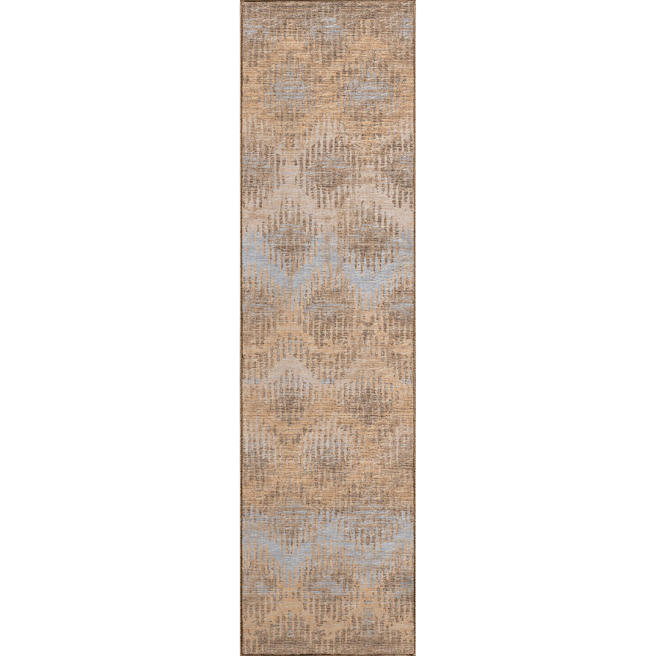 Luxury Machine Washable Indoor/Outdoor Casual BR9 Sandstone Brown Rug 2'3" x 7'6" #shape_Runner