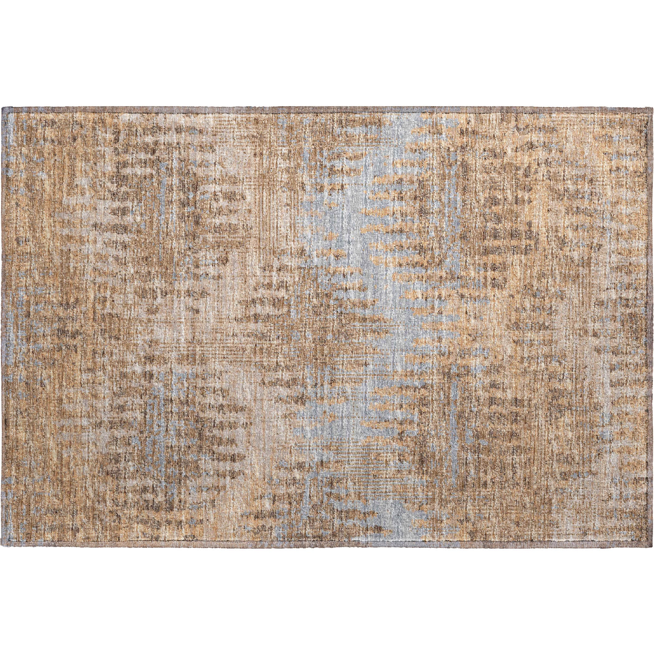 Luxury Machine Washable Indoor/Outdoor Casual BR9 Sandstone Brown Rug 1'8" x 2'6" #shape_Rectangle