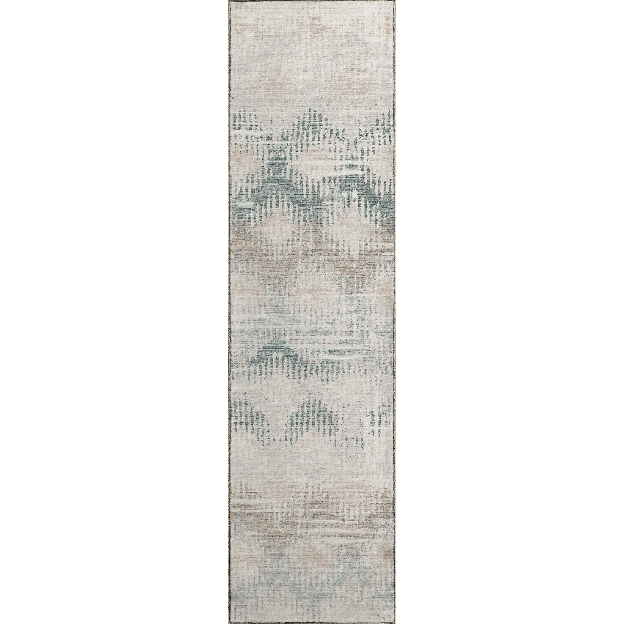 Luxury Machine Washable Indoor/Outdoor Casual BR9 Seascape Brown Rug 2'3" x 7'6" #shape_Runner