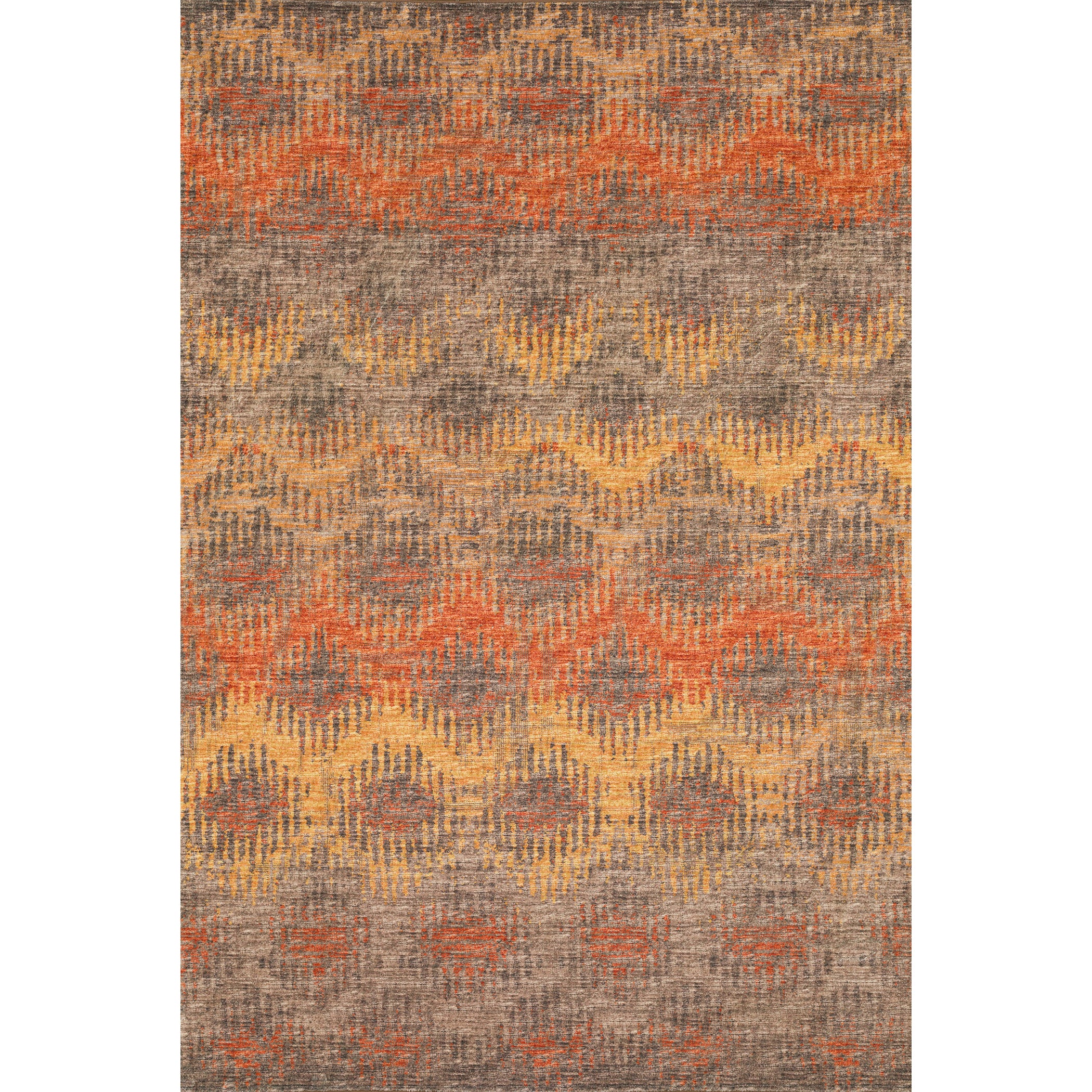 Luxury Machine Washable Indoor/Outdoor Casual BR9 Sunset Orange Rug 3' x 5' #shape_Rectangle