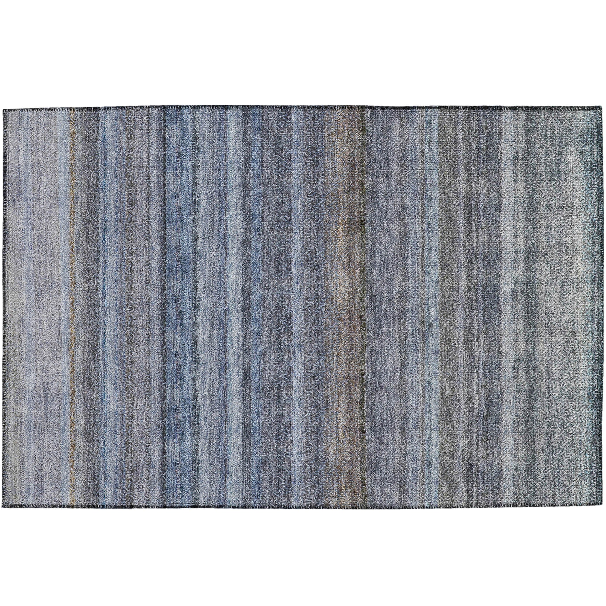 Luxury Washable Indoor/Outdoor Transitional BU5 Blue Rug 1'8" x 2'6" #shape_Rectangle