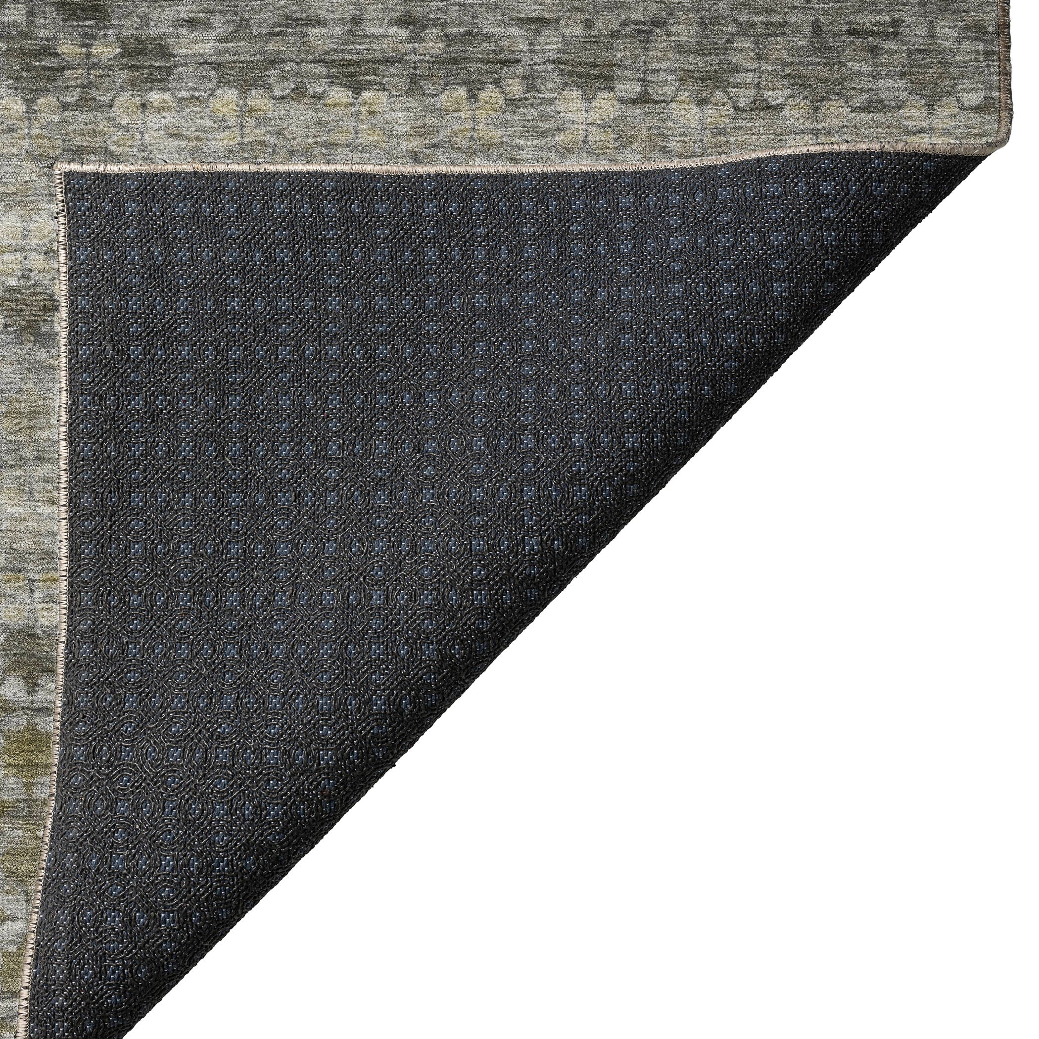 Luxury Washable Indoor/Outdoor Transitional BU6 Pewter Gray Rug 1'8" x 2'6" #shape_Rectangle