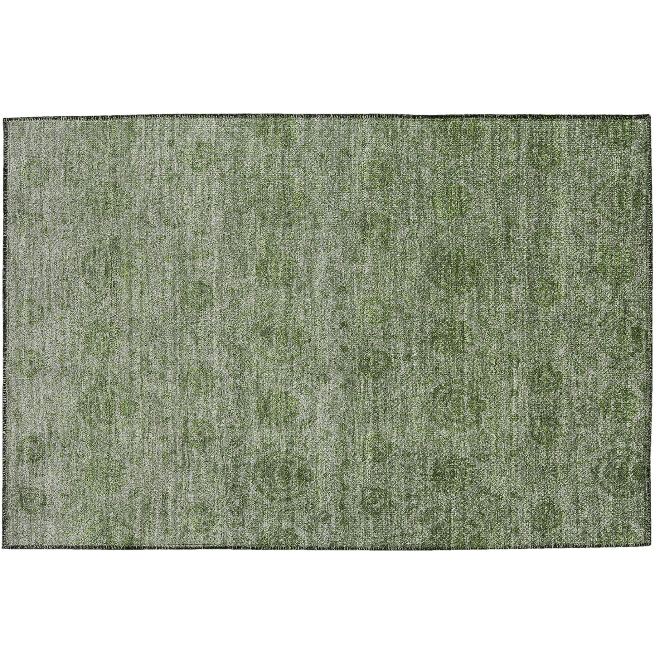Luxury Washable Indoor/Outdoor Transitional BU8 Olive Green Rug 1'8" x 2'6" #shape_Rectangle