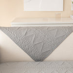 Geometric Textured Cotton Quilted Sofa Cover, Non-Slip Washable Couch Protector